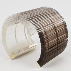 Massive Sculptural Asymmetric Plexiglass Lucite Cuff Bangle Bracelet