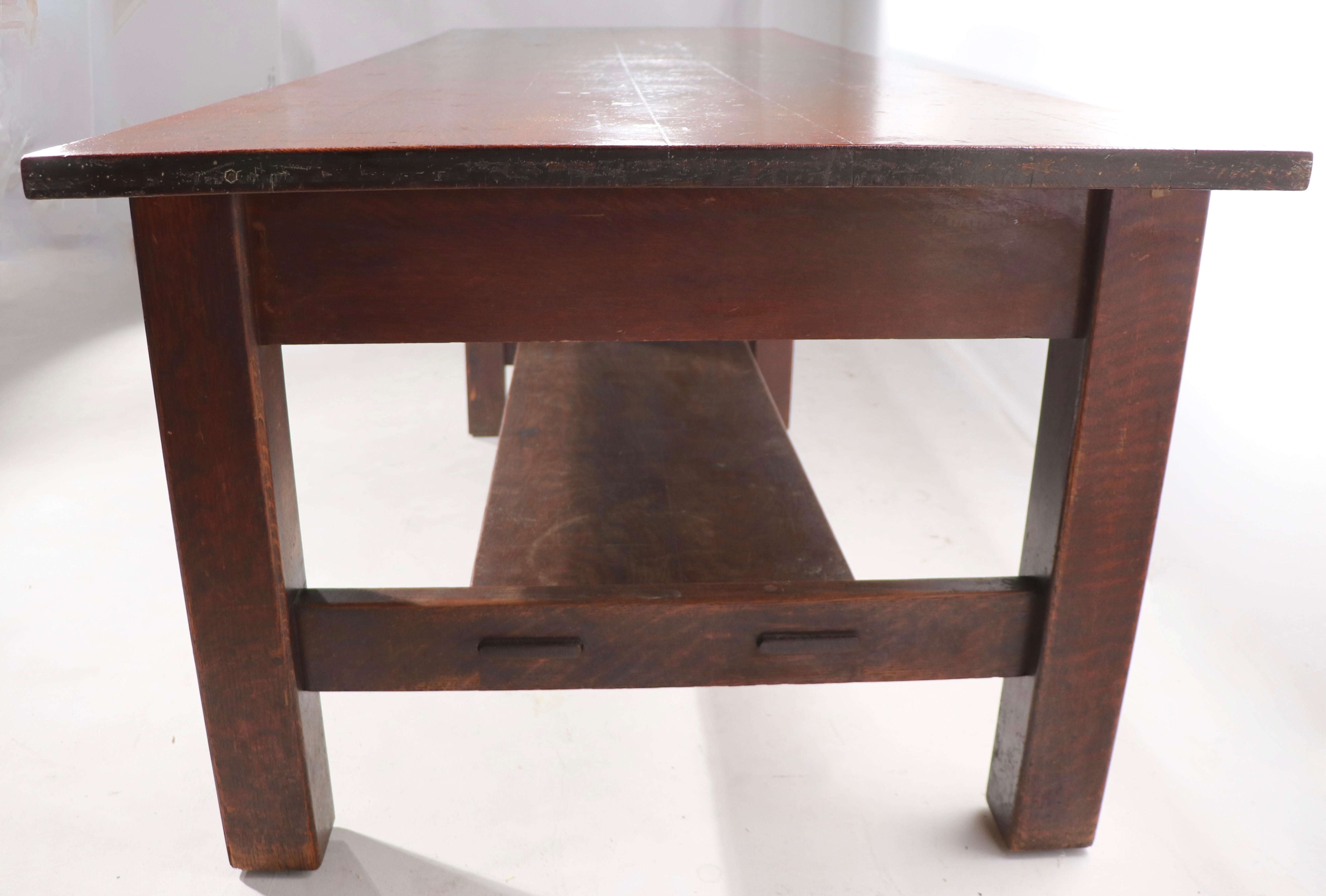 Mesa de comedor Massive Arts & Crafts Mission Oak Conference de J. M. Young en venta 2