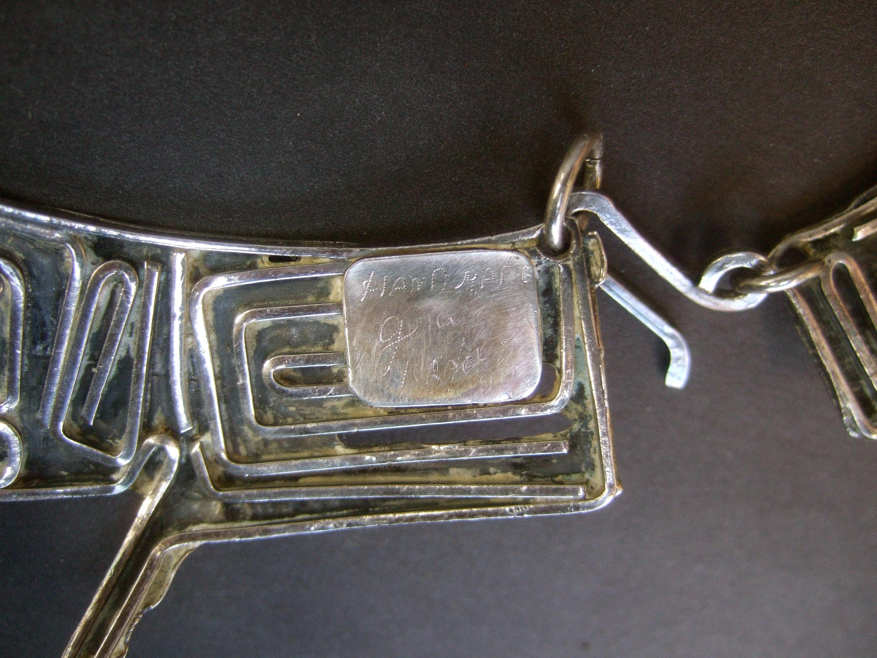 Massive Avant garde Sterling Silver Brutalist Statement Necklace by Rachel Gera  For Sale 12