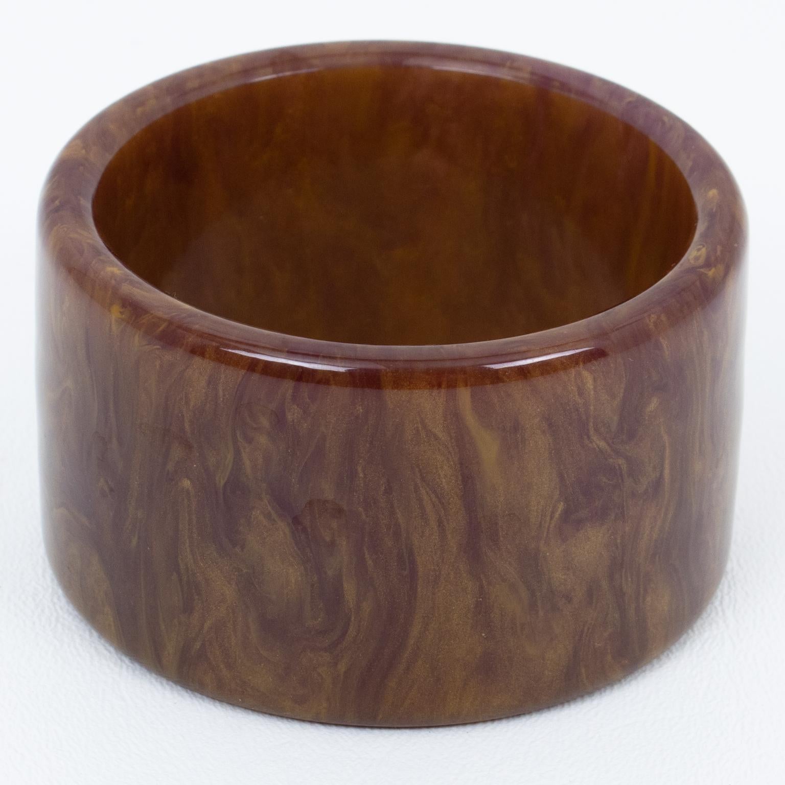 Extra-Wide Bakelite Bracelet Bangle Purple Stardust For Sale 1