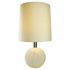 Massive Ball Sphere Travertine Marble Table Lamp Base Italia 1960s