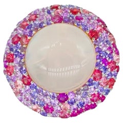 Massive Baobab Tree Native Brazilian 92 Carat Gemstones 18 Karat Cocktail Ring