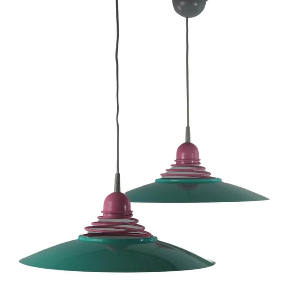 Belgian Massive Belgium Pop Art Style Pink-Turquoise Ceiling Lamp