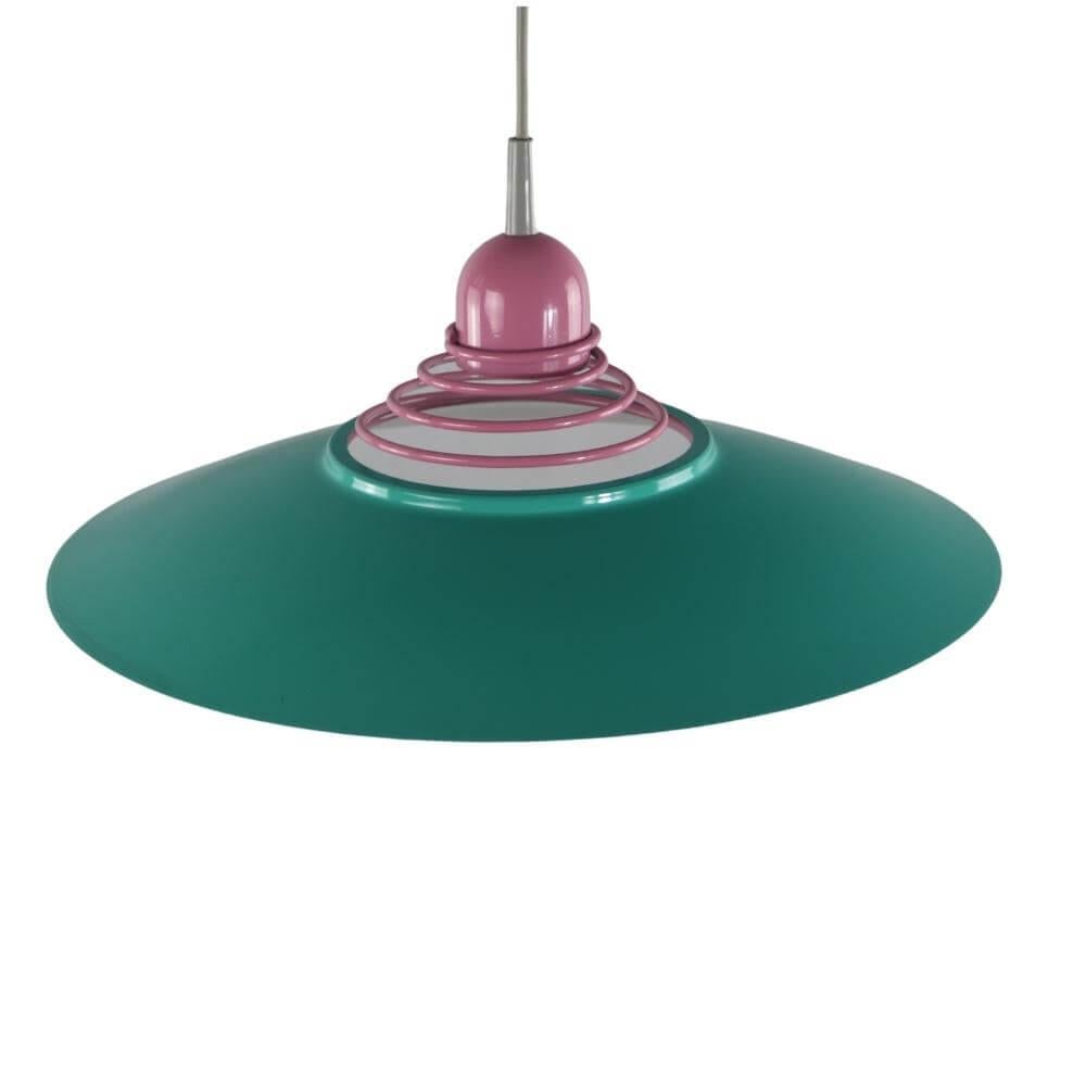 Massive Belgium Pop Art Style Pink-Turquoise Ceiling Lamp 1
