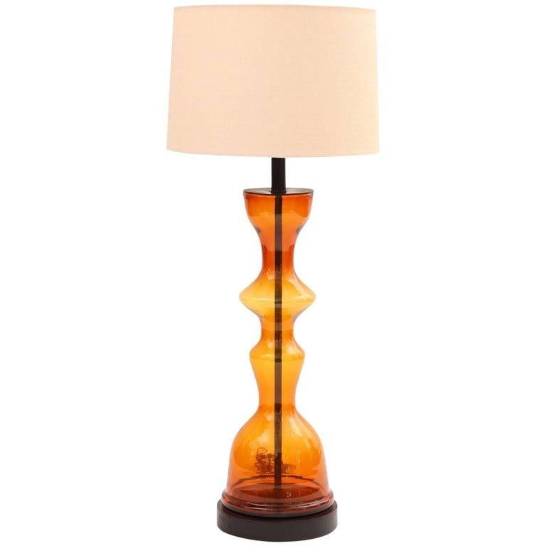 blenko hand blown glass table lamp