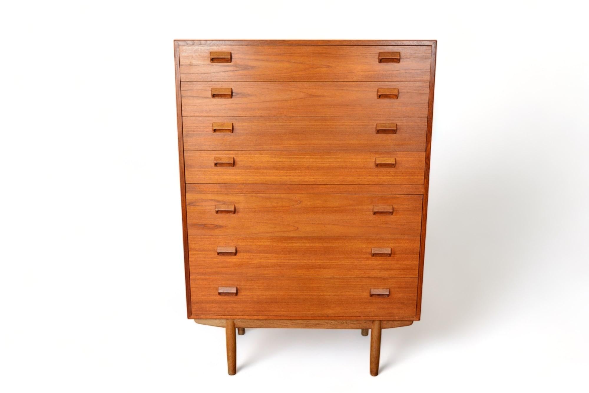 Danish Massive borge mogensen highboy dresser in teak For Sale