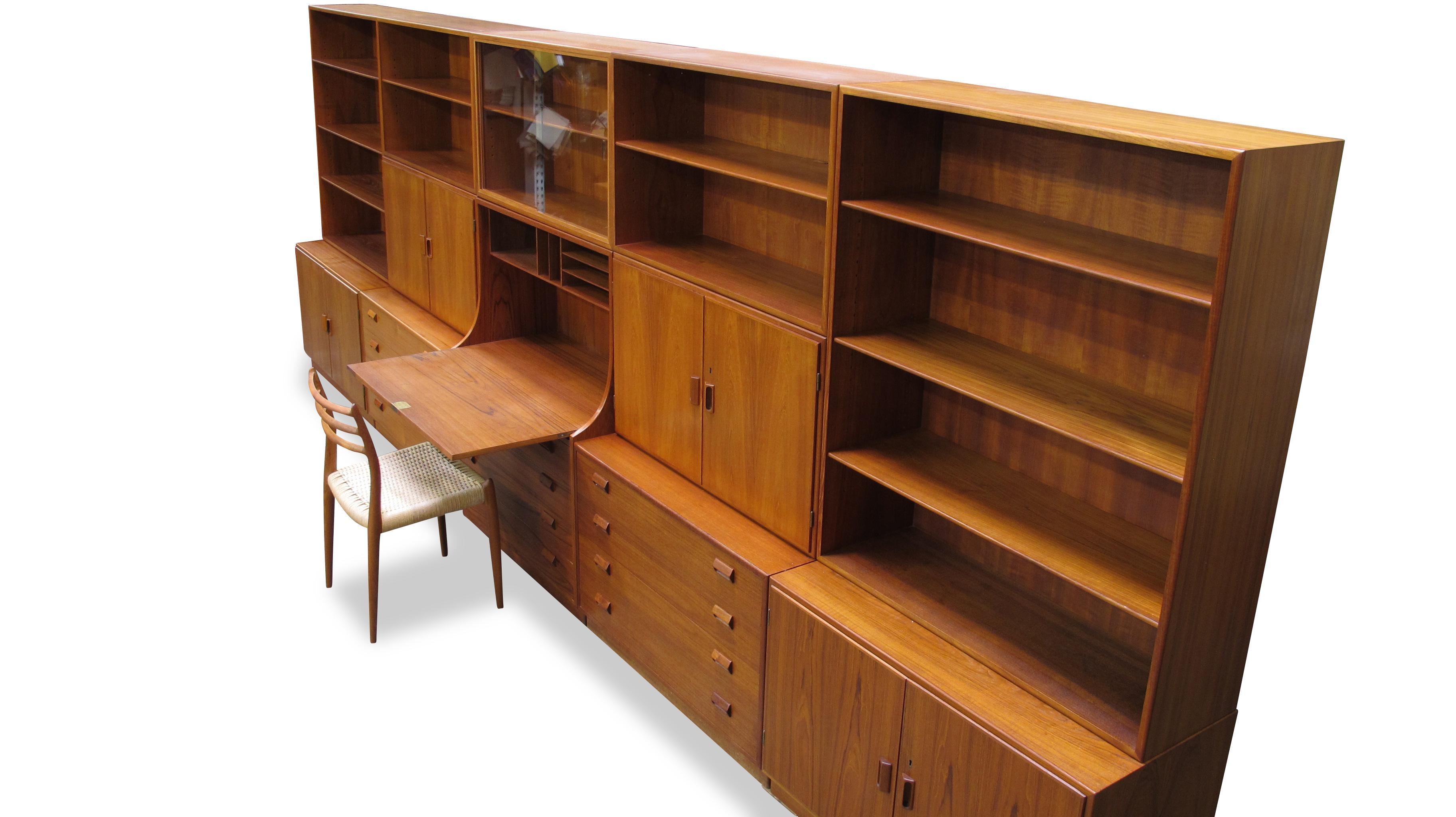 Scandinavian Modern Massive Borge Mogensen Teak Wall Unit