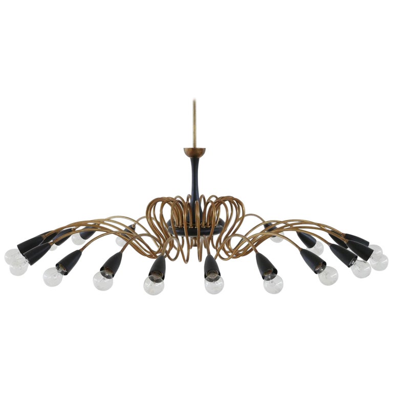 Massive Brass and Black Chandelier at 1stDibs