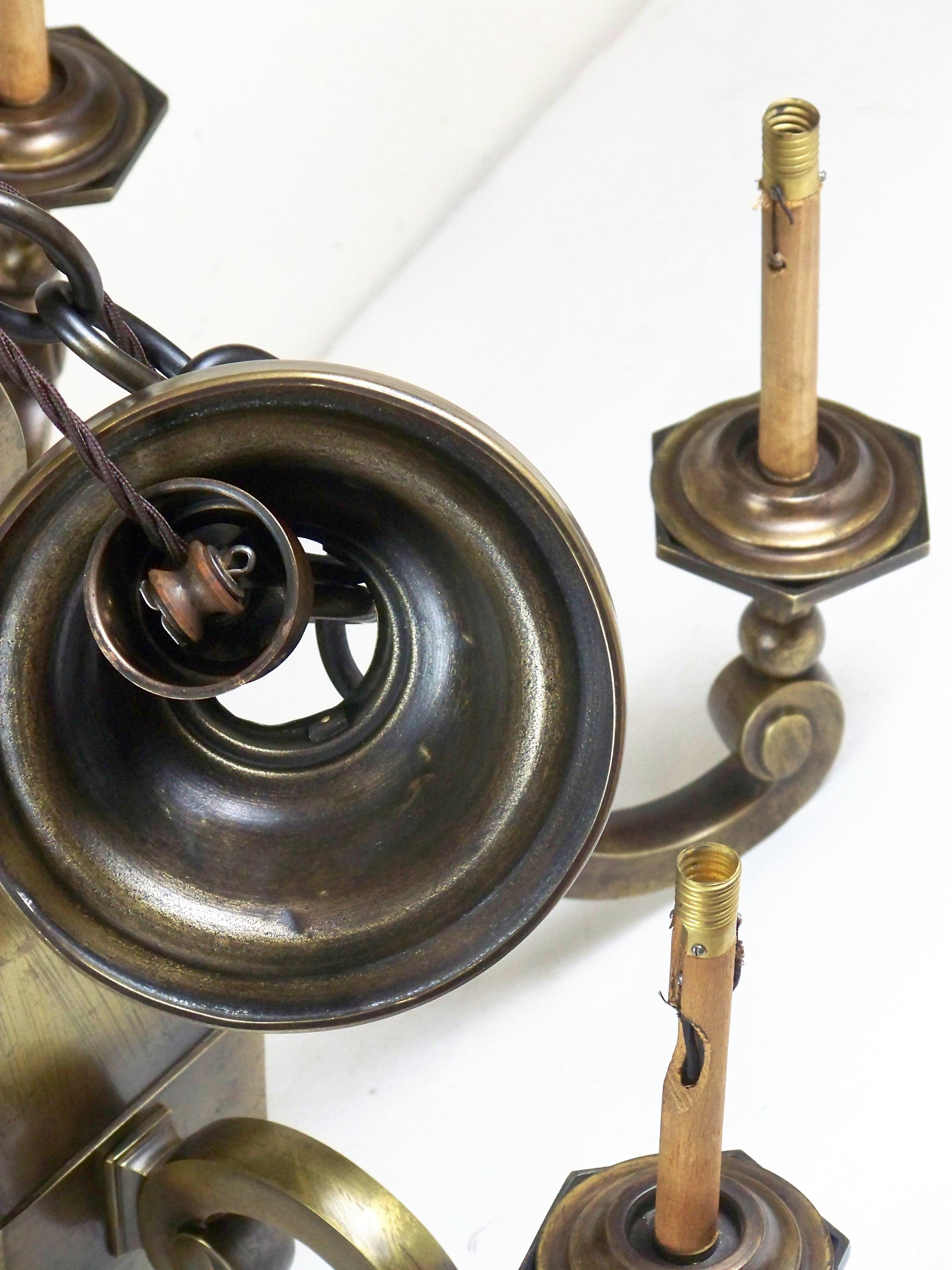 20th Century Massive Brass Chandelier For Sale