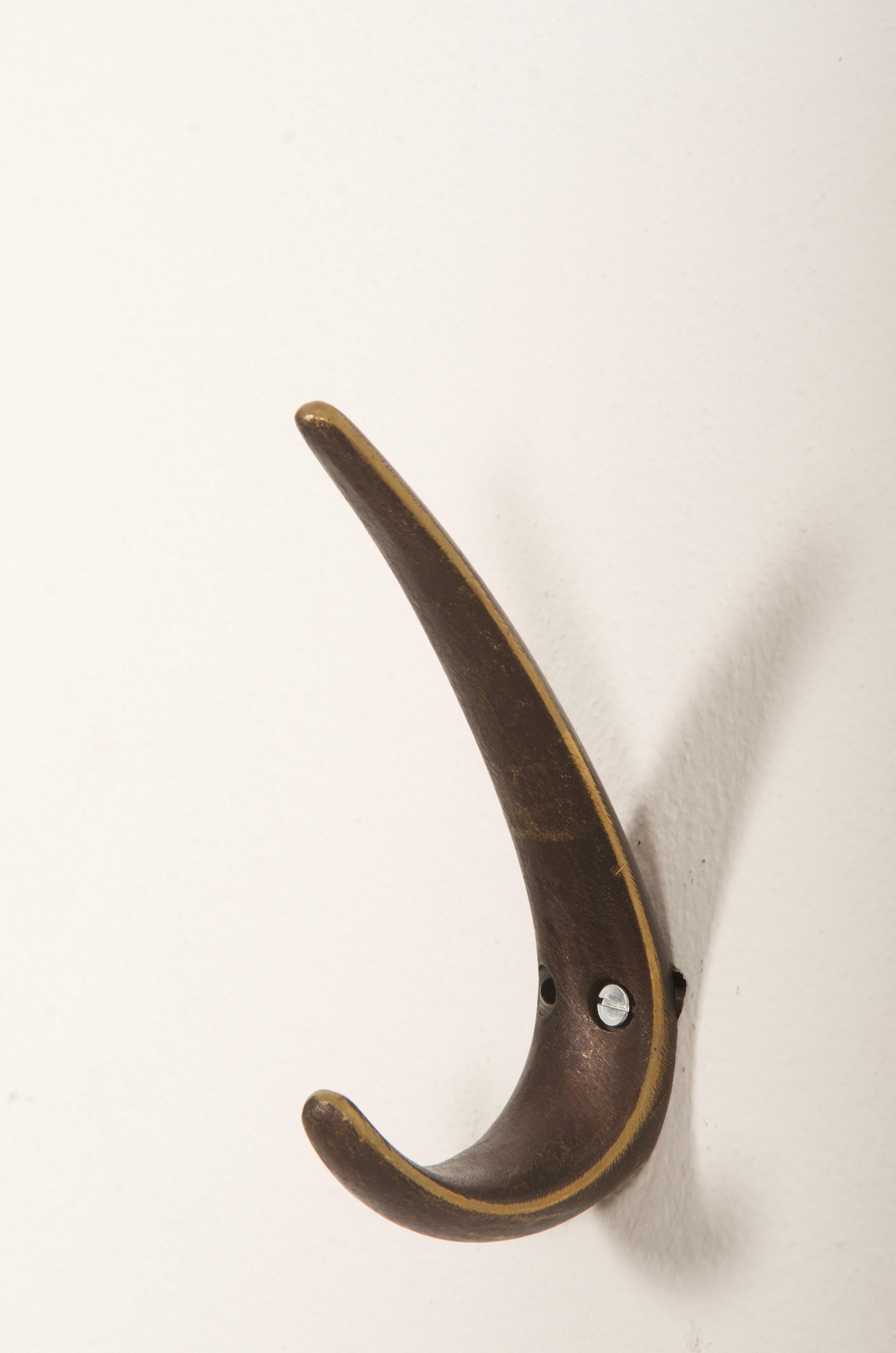 Massive Brass Coat Wall Hook For Sale 4