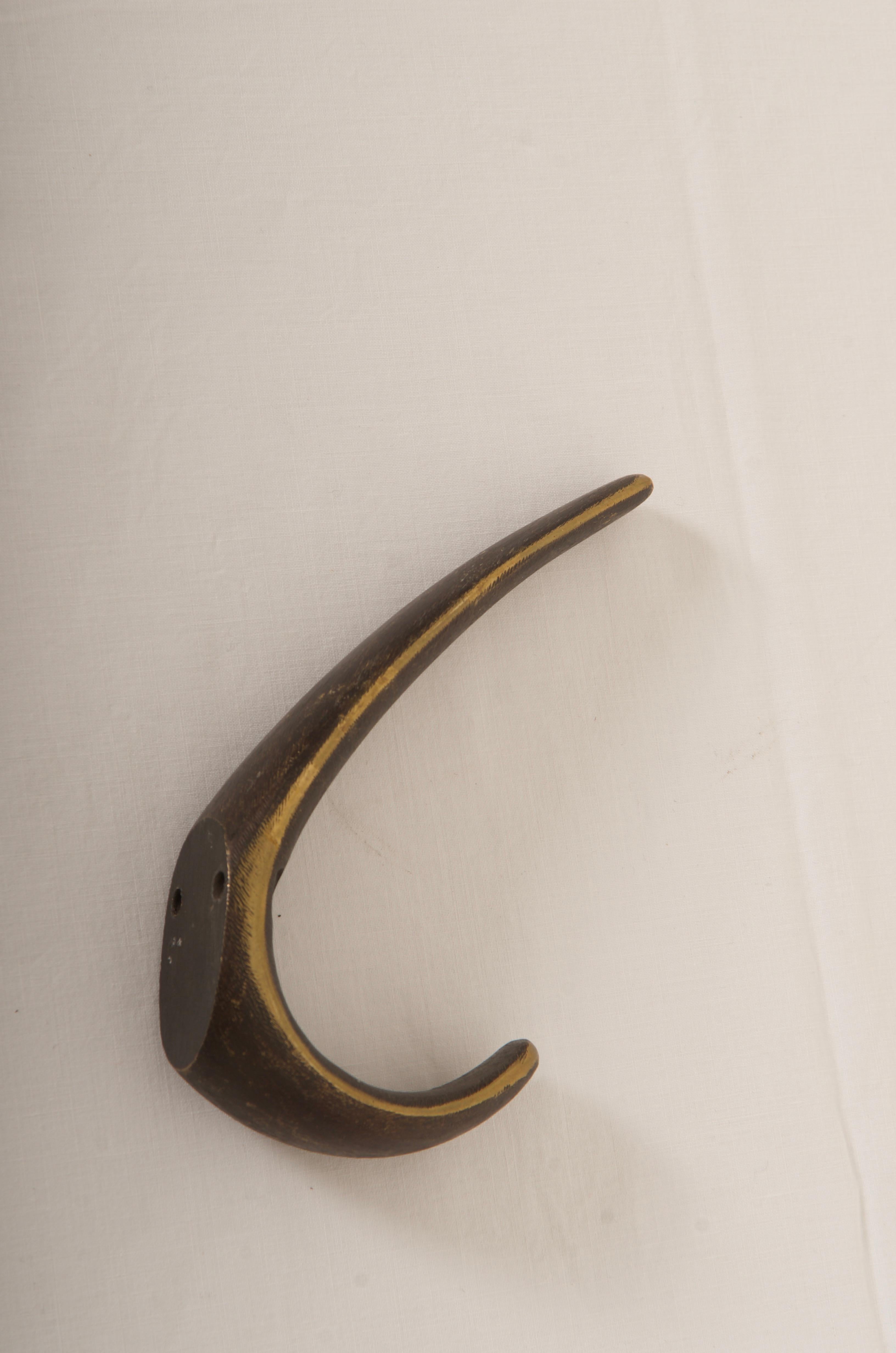 Massive Brass Coat Wall Hook For Sale 5