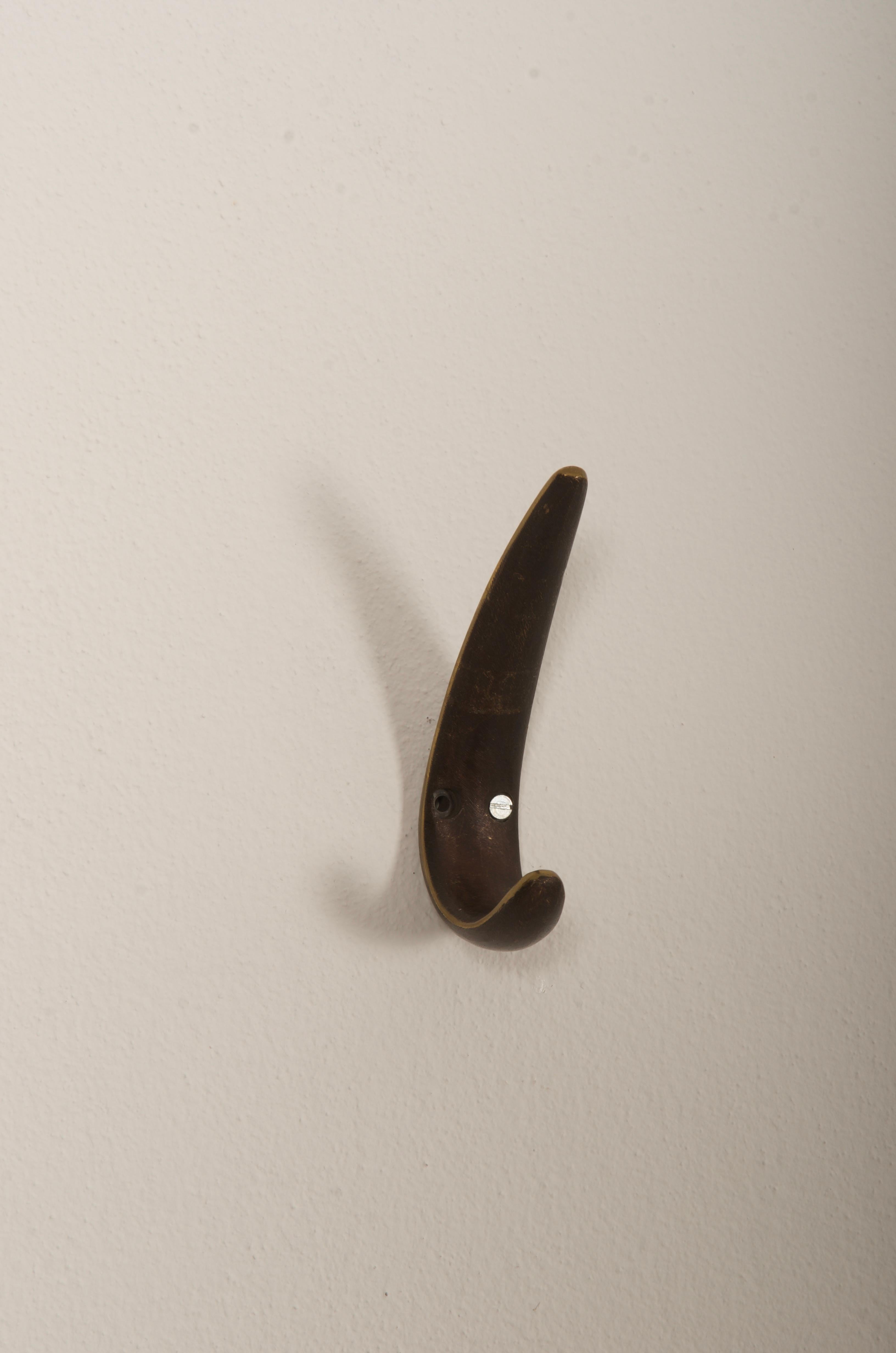 Mid-20th Century Massive Brass Coat Wall Hook For Sale