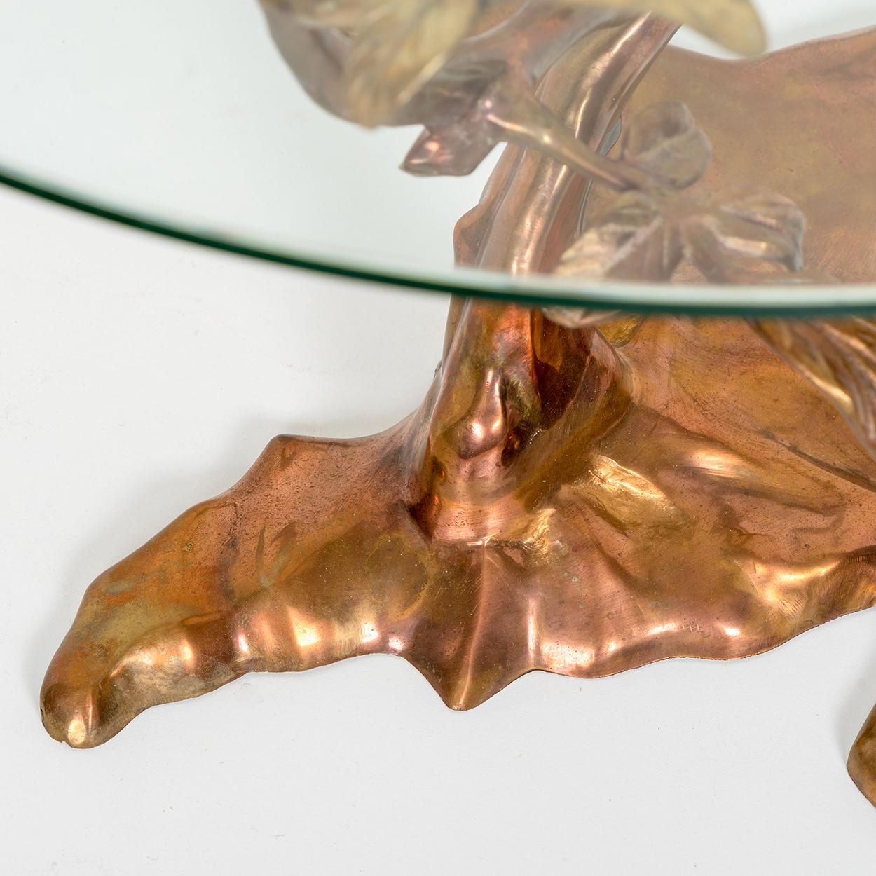 Massive Brass Coffee Table by Willy Daro, Belgium, 1970s 3