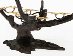 Massive Brass Coffee Table in the Style of Willy, Daro, Belgium, 1970s