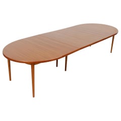 Massive Børge Mogensen Style Oval Dining Table with 4 Leaves