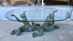 Massive Bronze Mermen Table