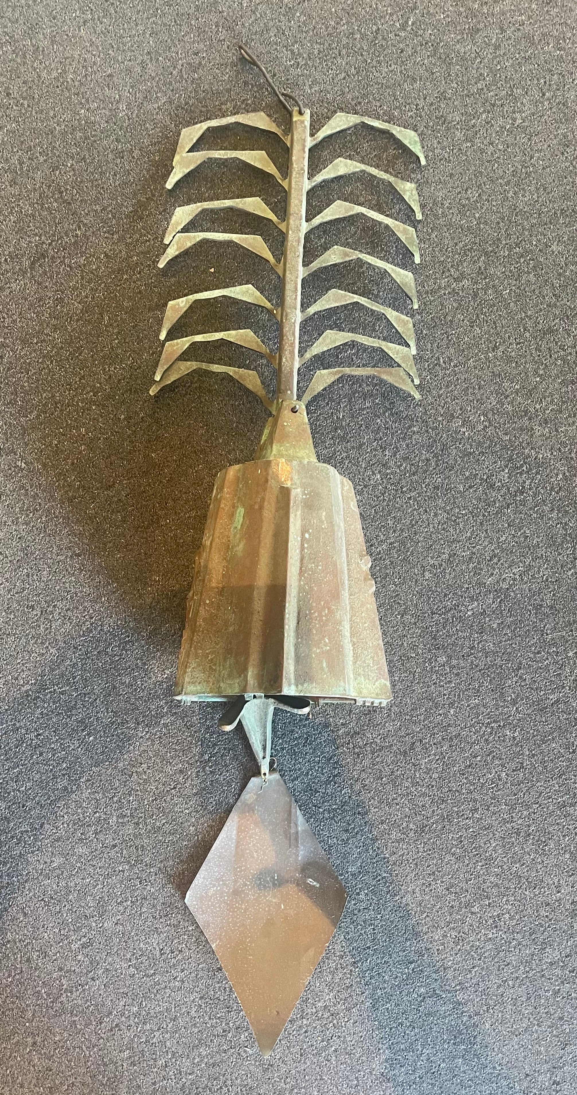 Massive bronze wind chime / bell by Paolo Soleri for Cosanti, circa 1970s. The piece is the largest Soleri bell that I have ever seen! The total length is 43.5