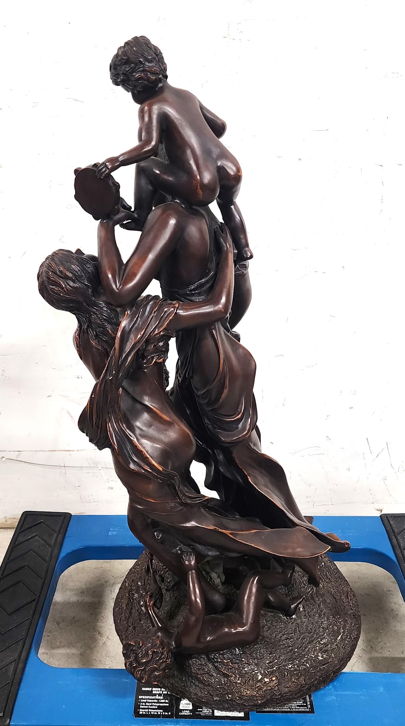 Massive Bronze Sculpture Signed Neoclassical 19th Century  For Sale 9