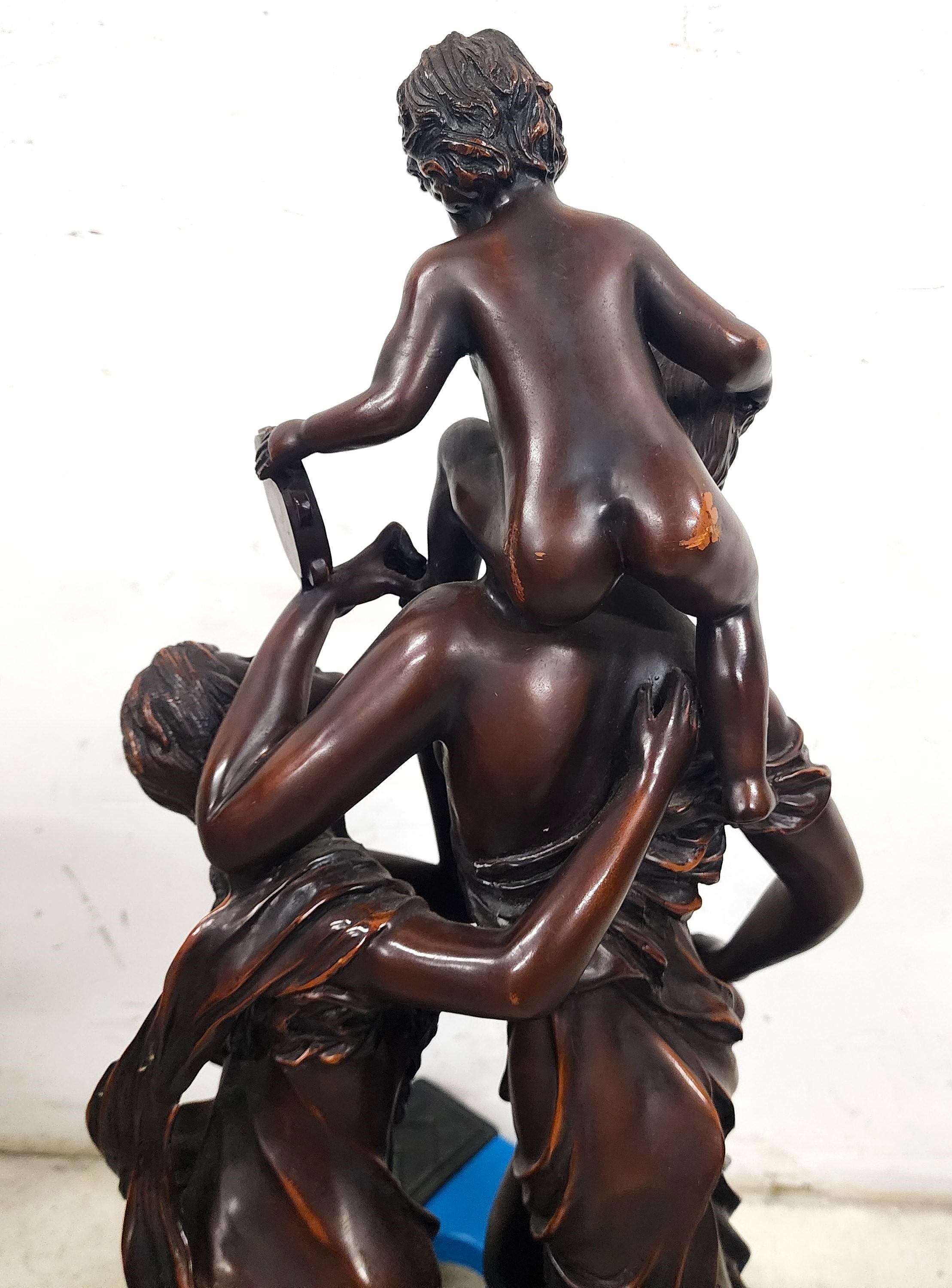 Massive Bronze Sculpture Signed Neoclassical 19th Century  For Sale 14