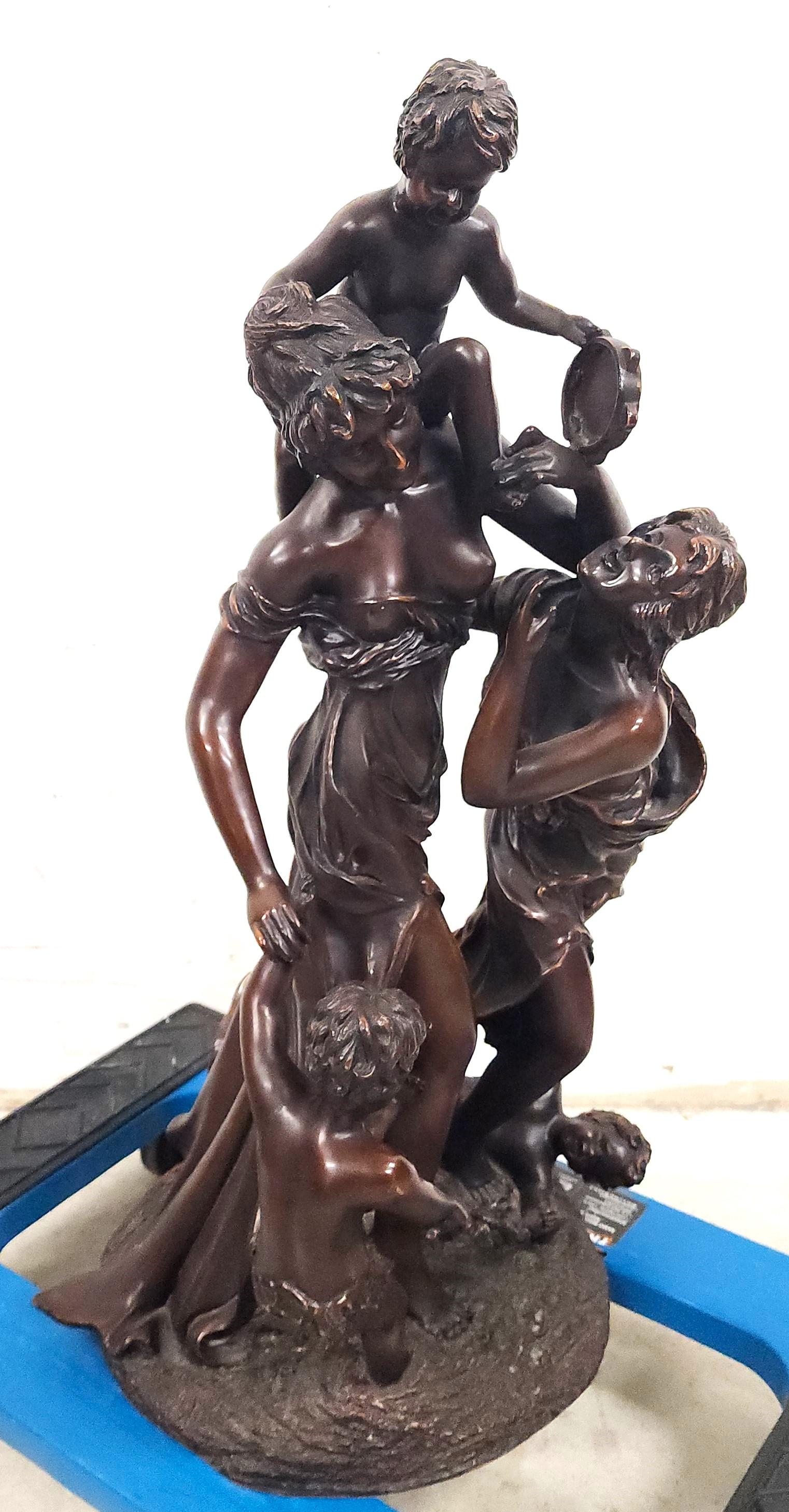 Late 19th Century Massive Bronze Sculpture Signed Neoclassical 19th Century  For Sale