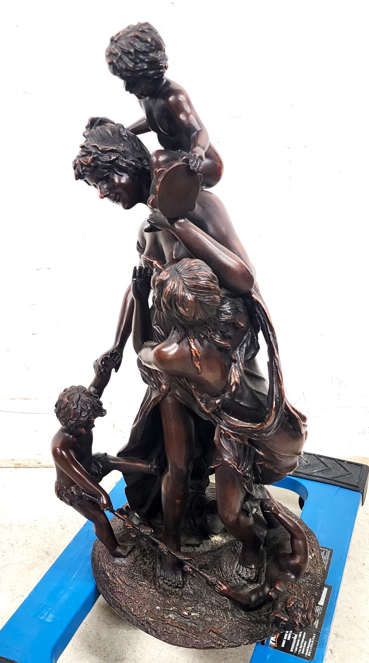 Massive Bronze Sculpture Signed Neoclassical 19th Century  For Sale 4
