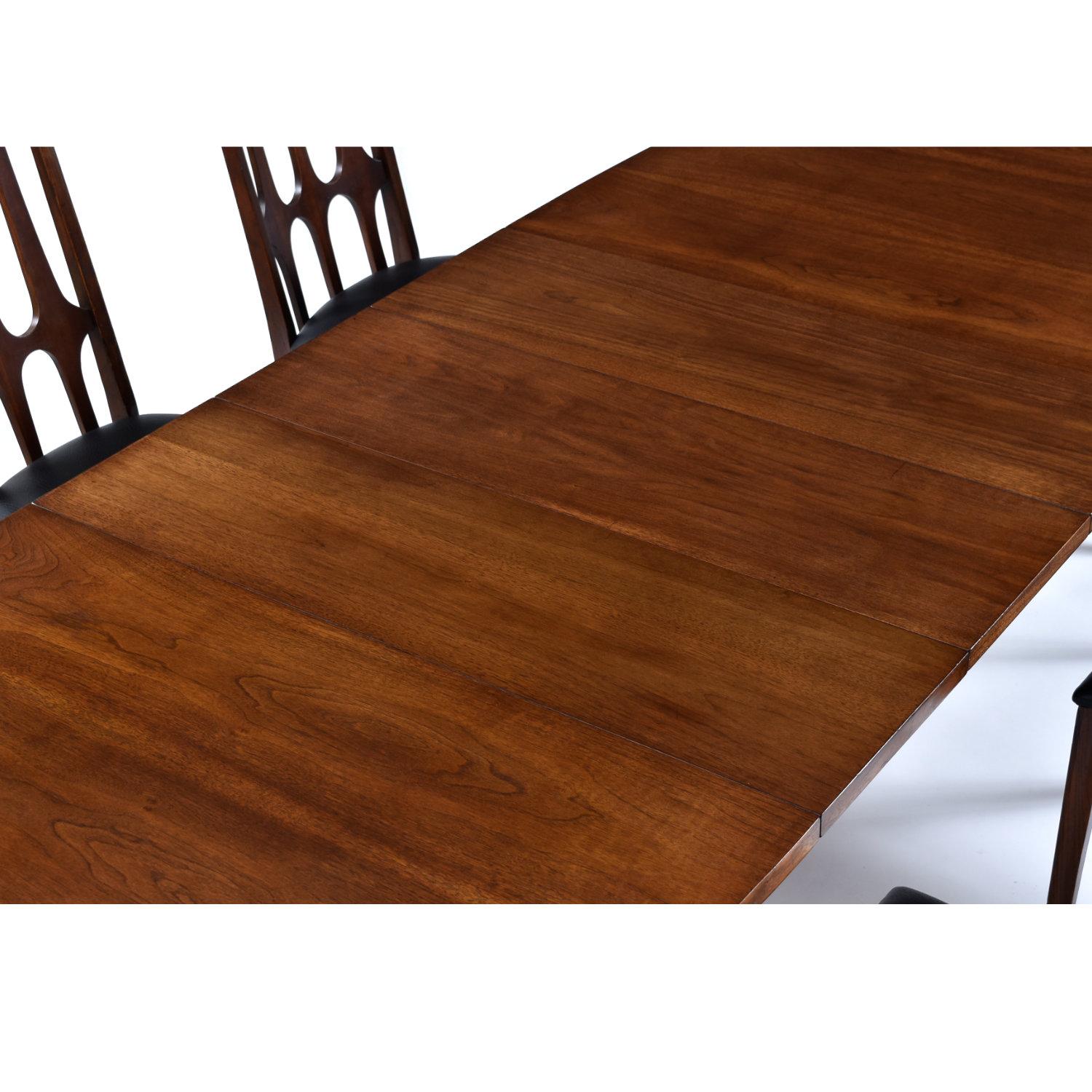 American Massive Broyhill Brasilia Extending Walnut Dining Table with Three Leaves