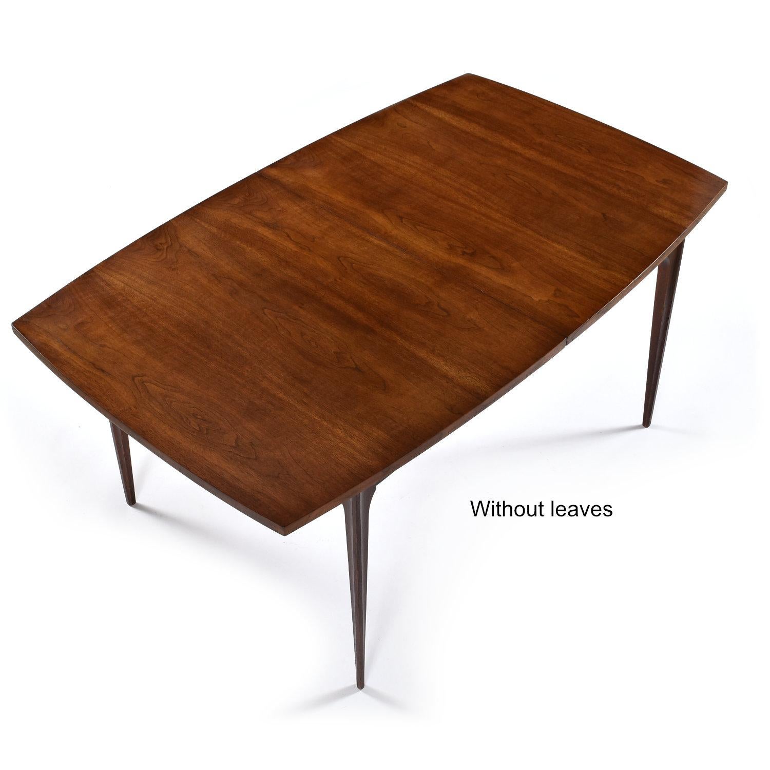 Mid-20th Century Massive Broyhill Brasilia Extending Walnut Dining Table with Three Leaves