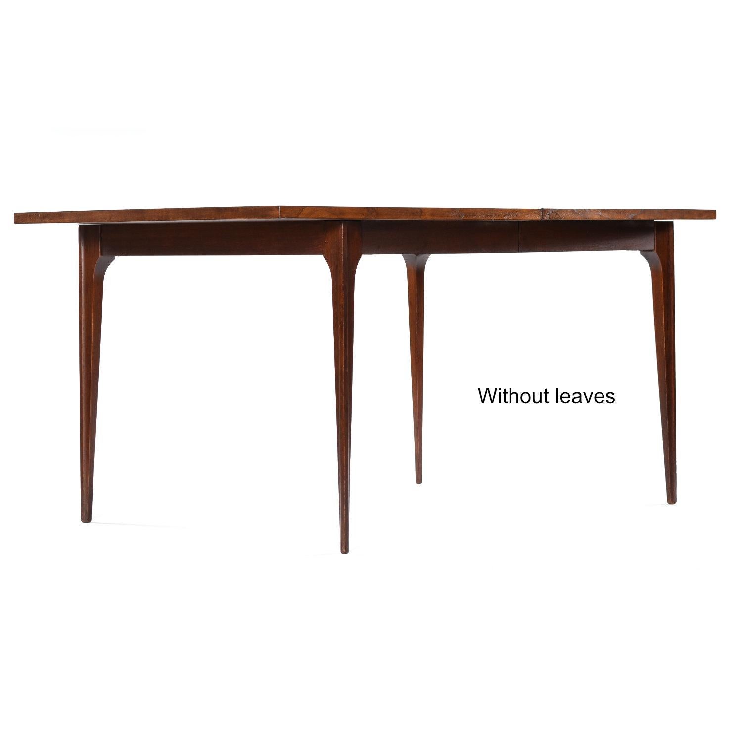 Massive Broyhill Brasilia Extending Walnut Dining Table with Three Leaves 1