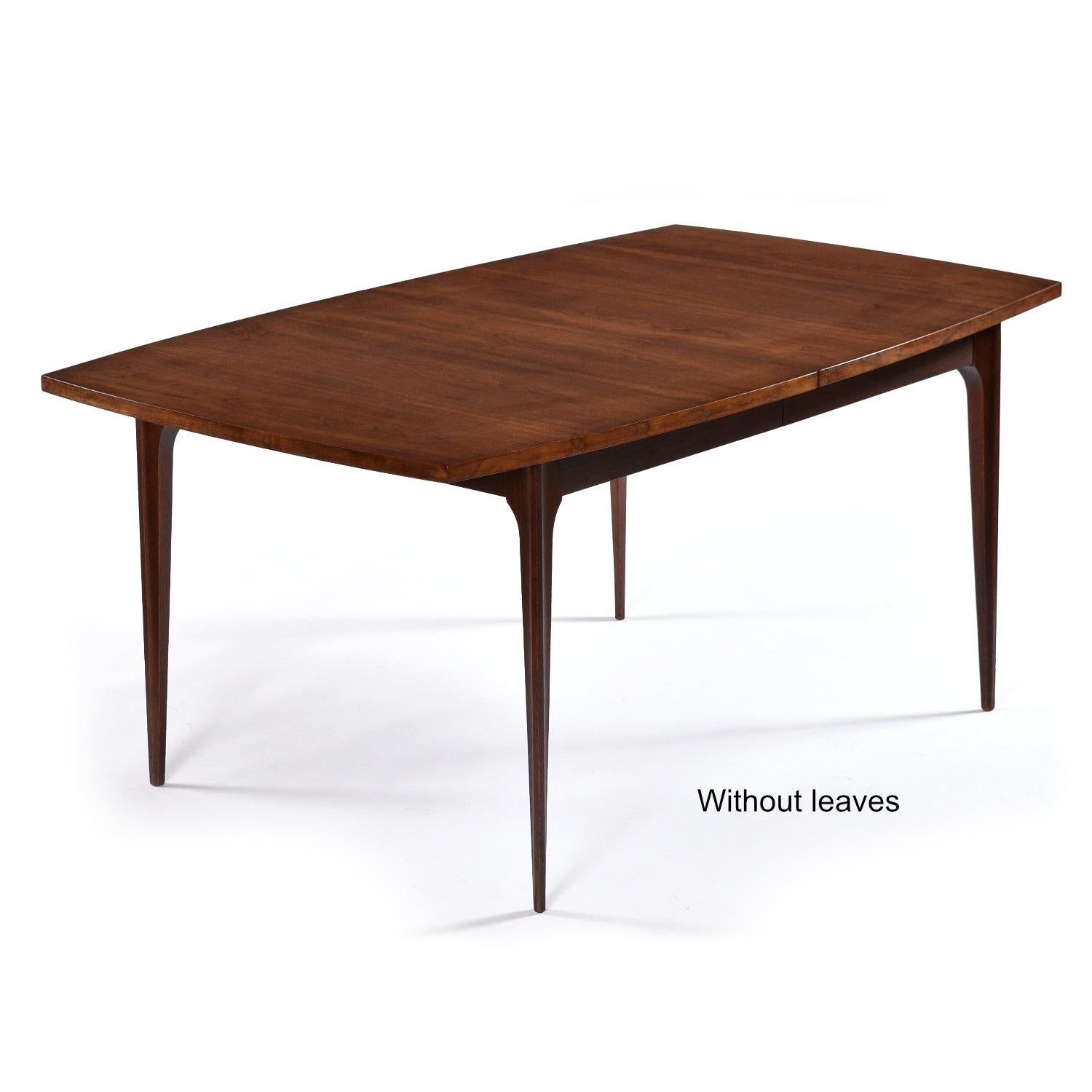 Massive Broyhill Brasilia Extending Walnut Dining Table with Three
