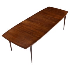 Massive Broyhill Brasilia Extending Walnut Dining Table with Three Leaves