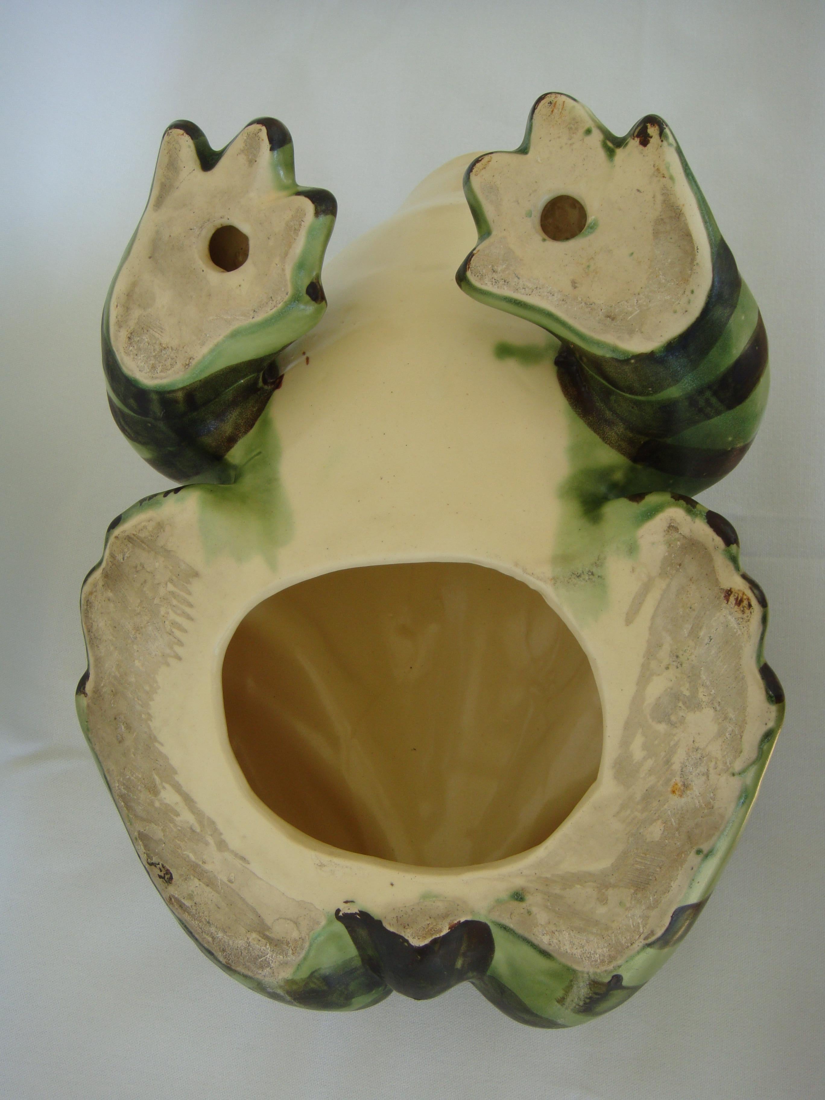 Massive Brush McCoy Hand-Painted Ceramic Frog Sculpture 3