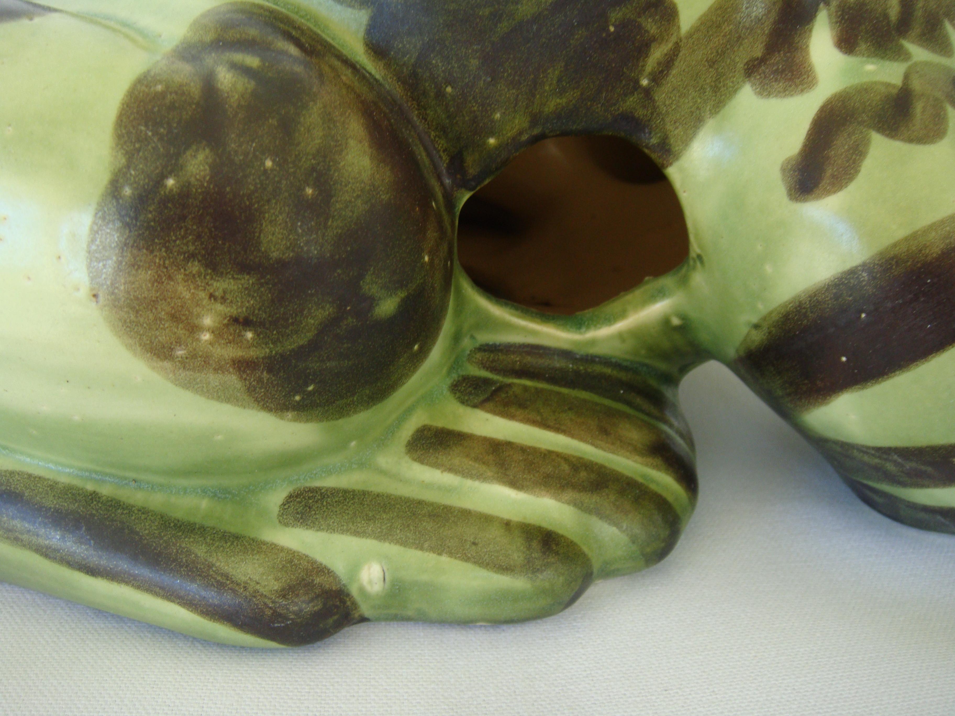 Massive Brush McCoy Hand-Painted Ceramic Frog Sculpture 4