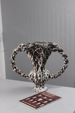 Massive brutalist ceramic vase by Marius Giuge, Vallauris France 1950s