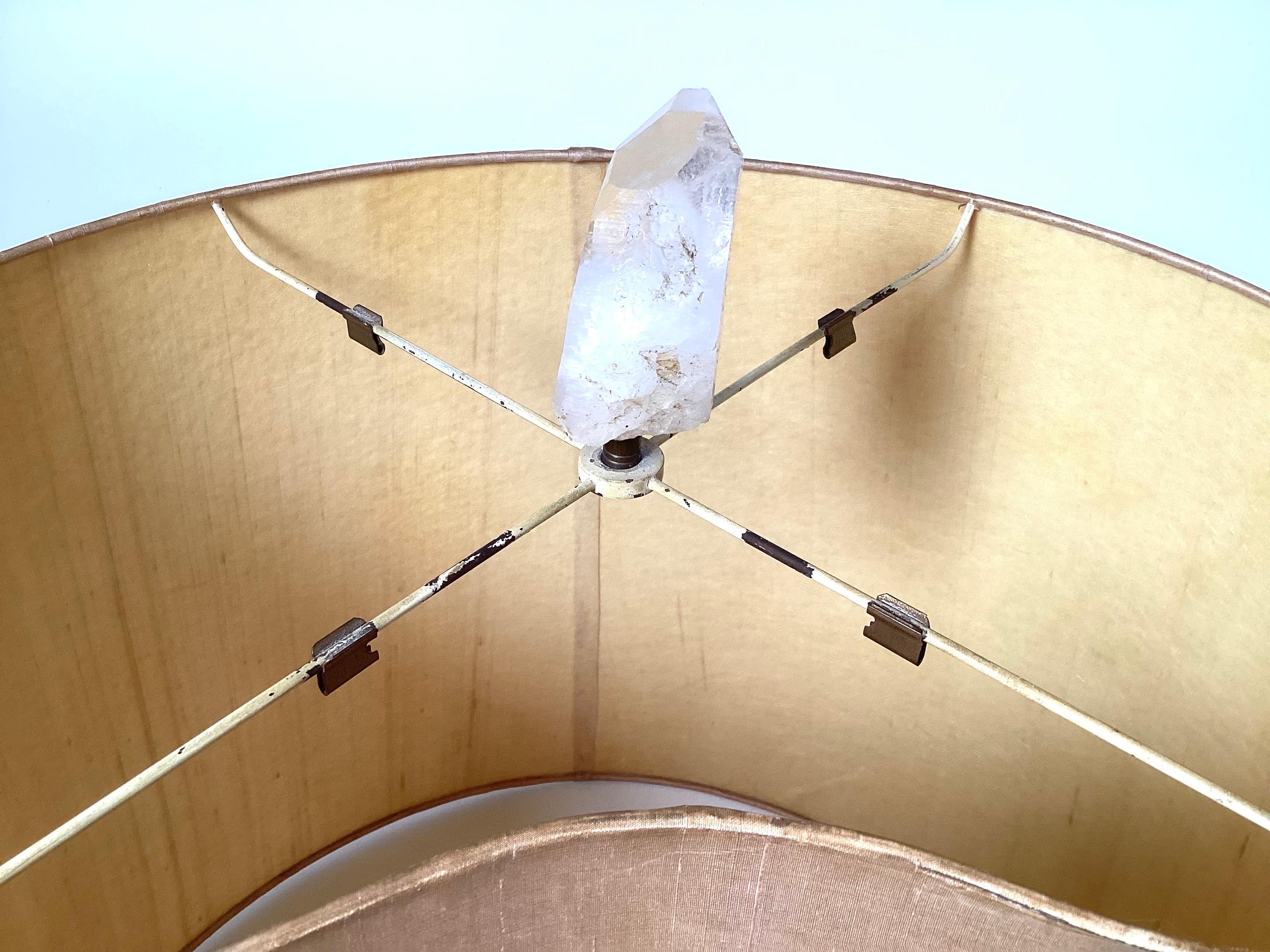 Massive Carole Stupell Natural Rock Crystal Lamp For Sale 5