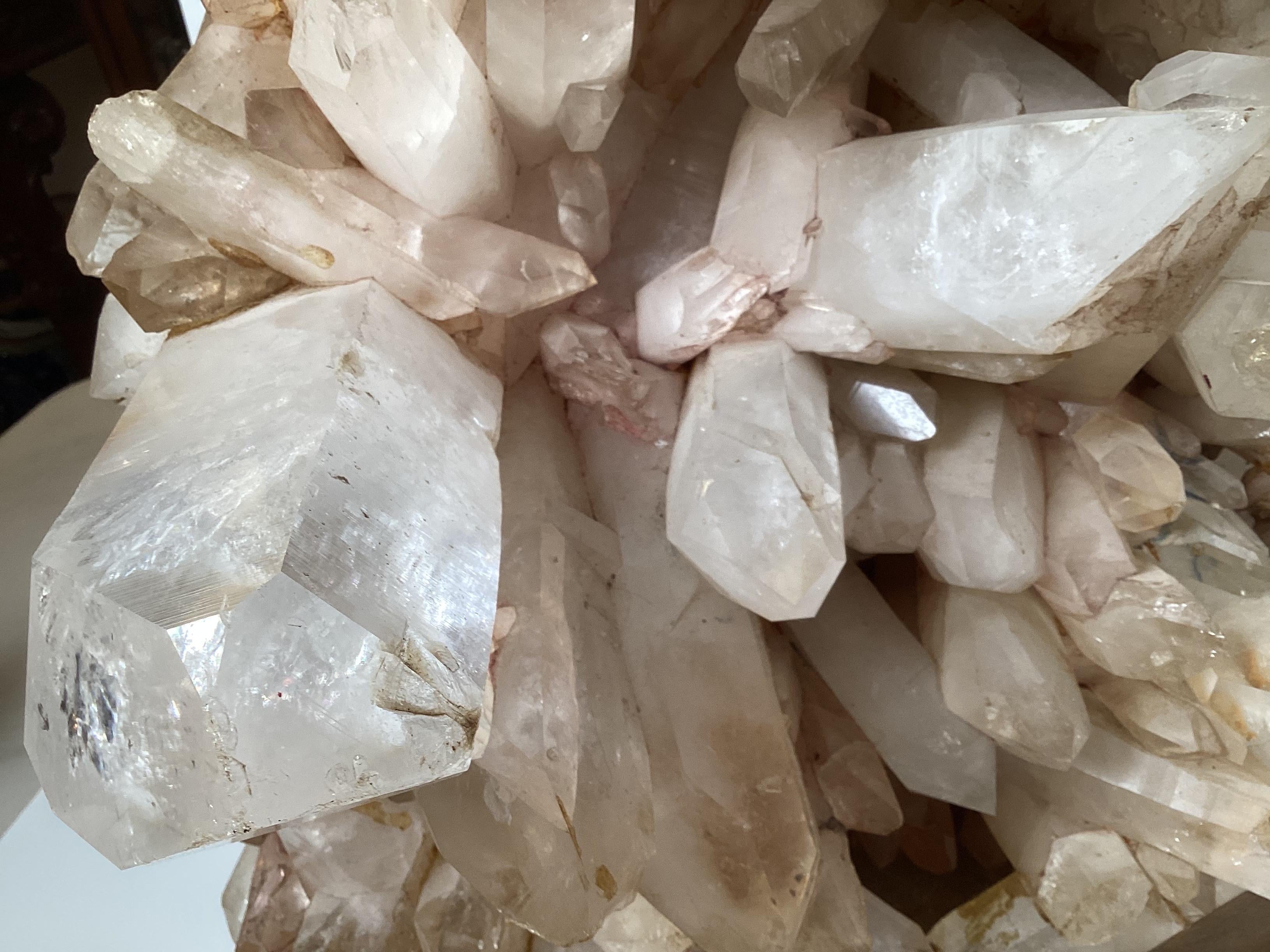 Massive Carole Stupell Natural Rock Crystal Lamp For Sale 7