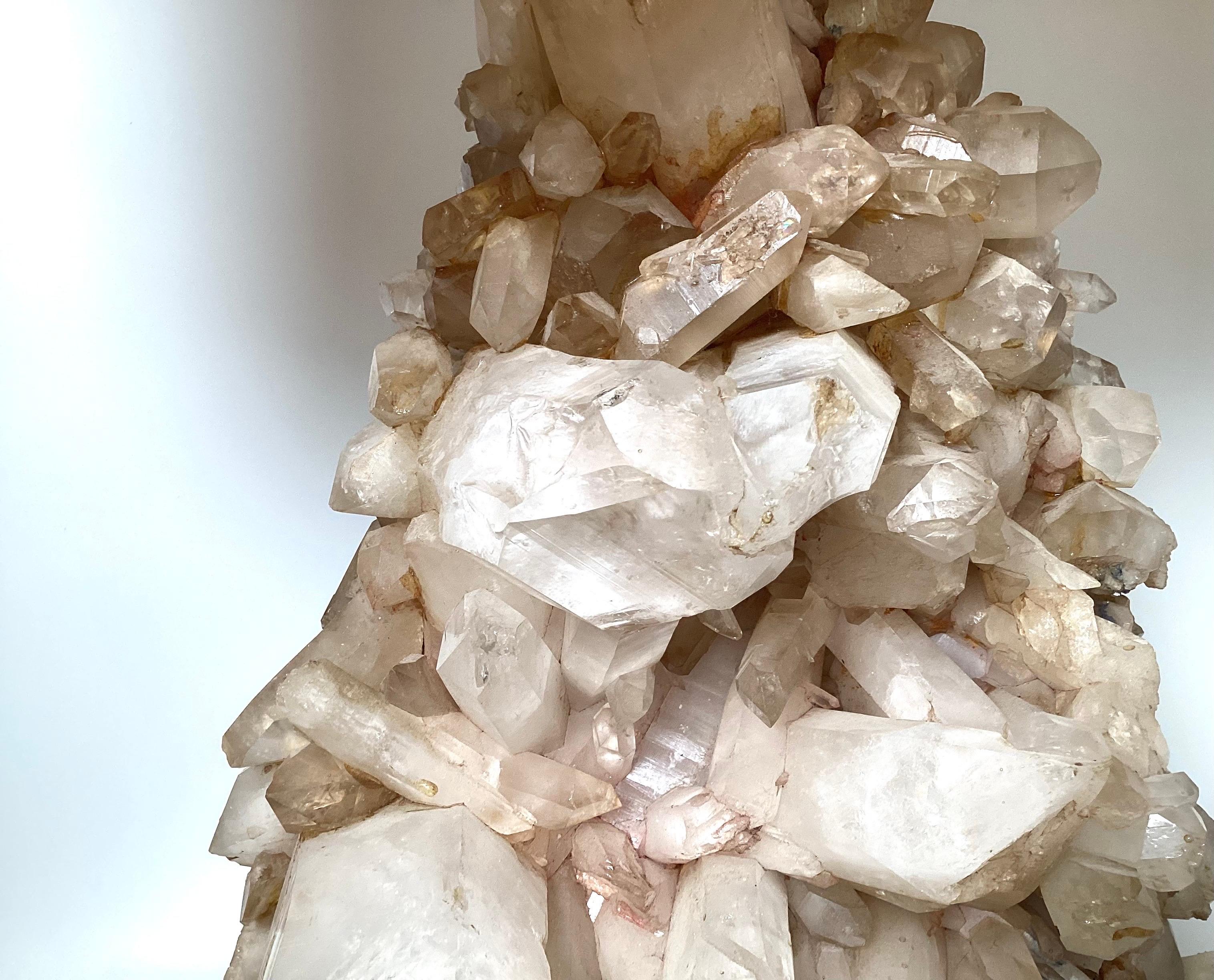 Mid-Century Modern Massive Carole Stupell Natural Rock Crystal Lamp For Sale