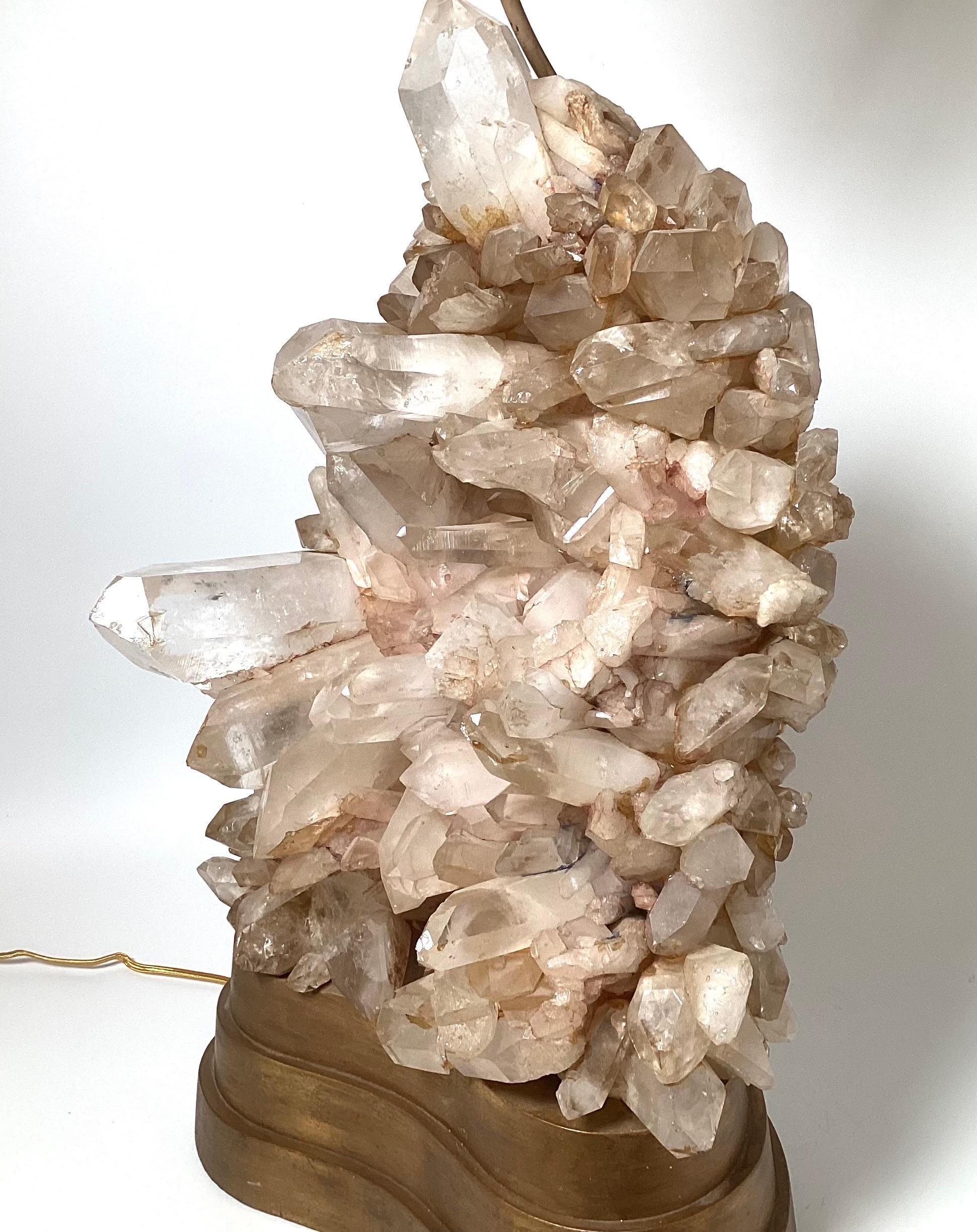 Quartz Massive Carole Stupell Natural Rock Crystal Lamp For Sale