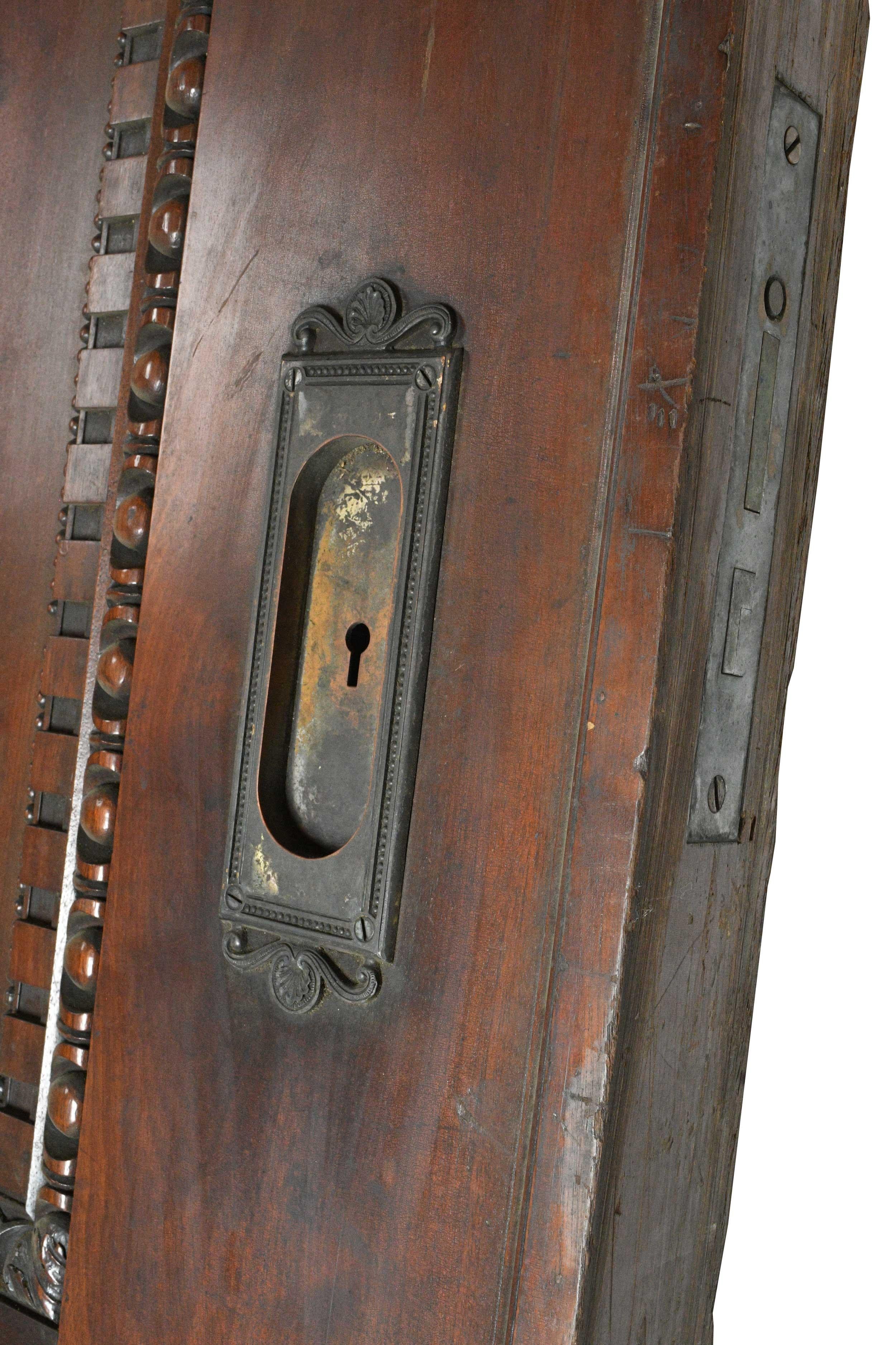 Victorian Massive Carved Oak Pocket Door