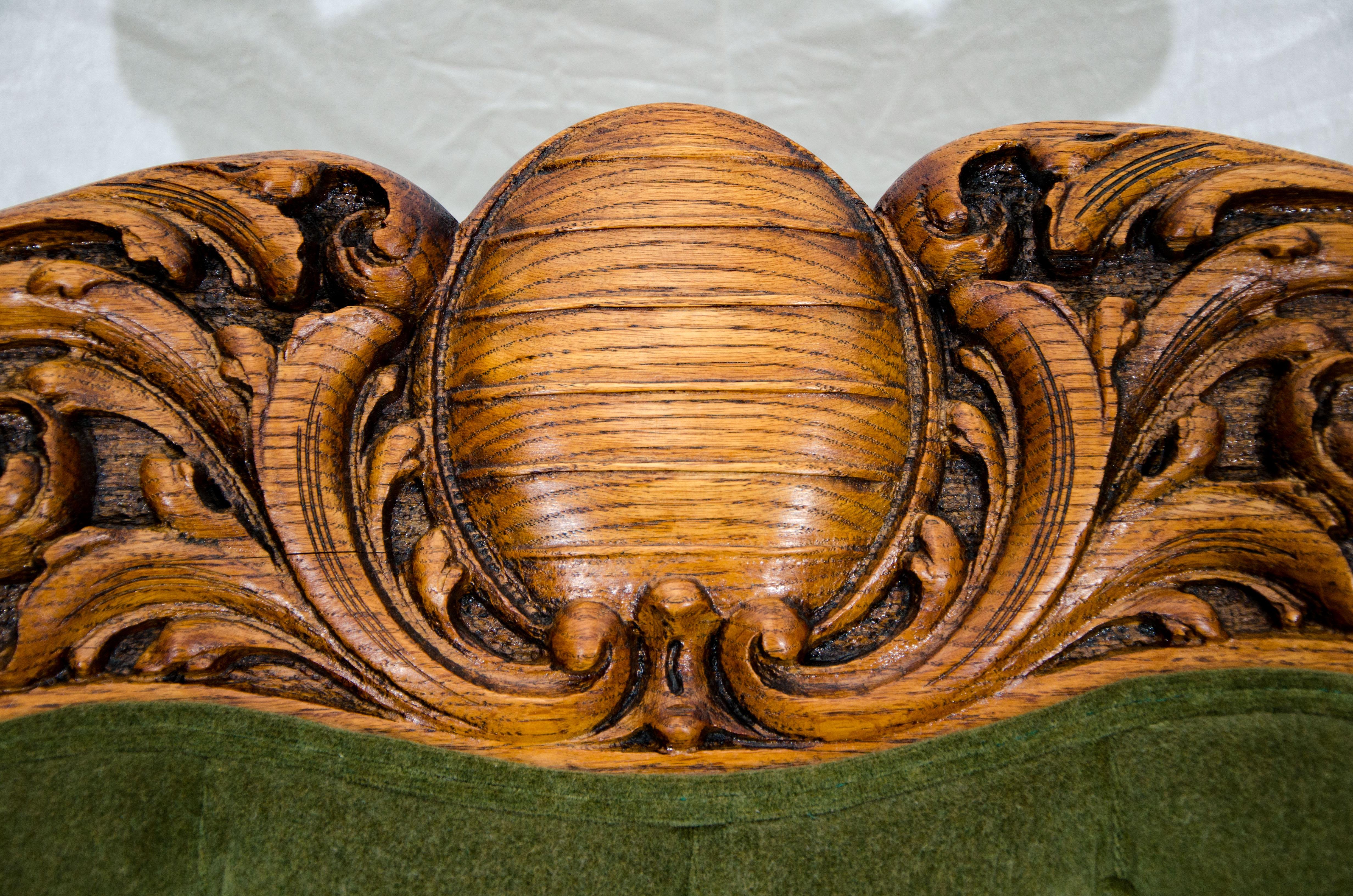 Massive Carved Oak Victorian Armchair / Gentleman's Chair 4