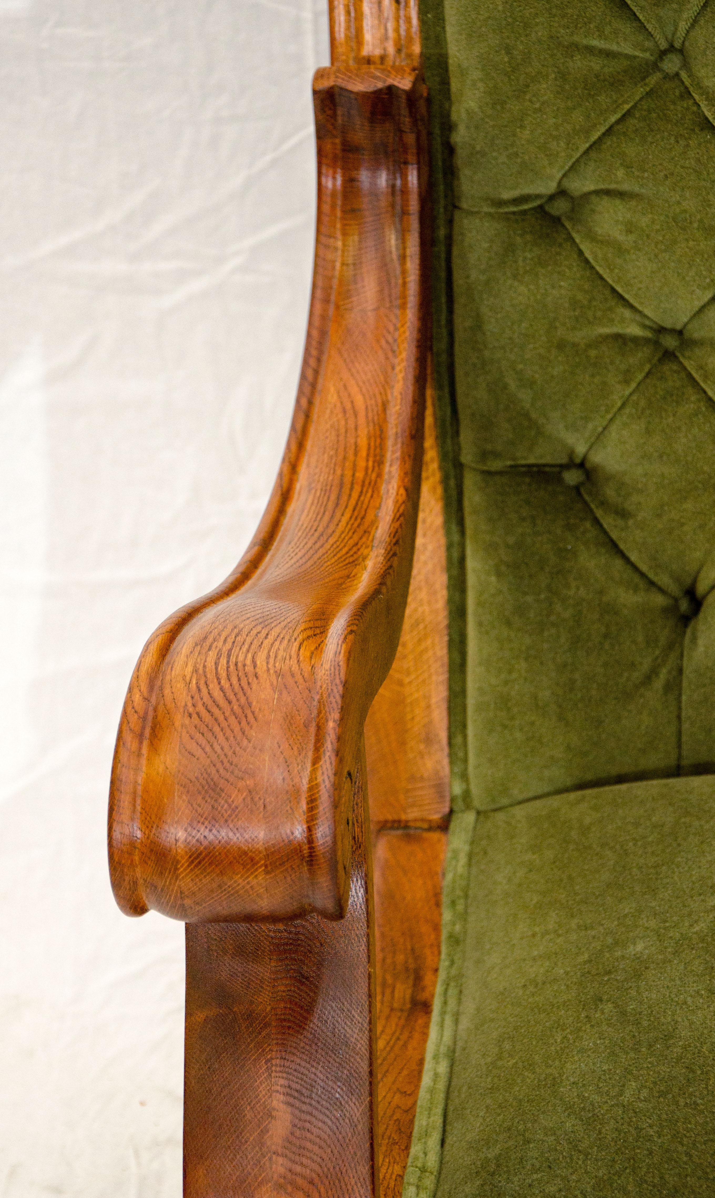Massive Carved Oak Victorian Armchair / Gentleman's Chair 6