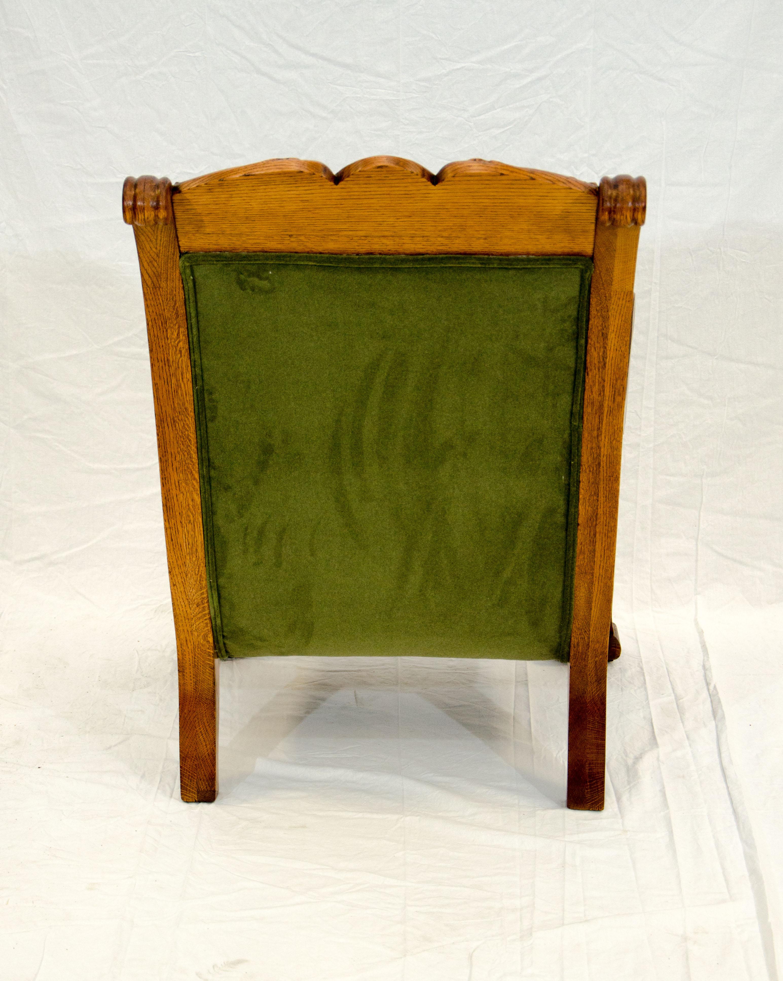 Massive Carved Oak Victorian Armchair / Gentleman's Chair 1