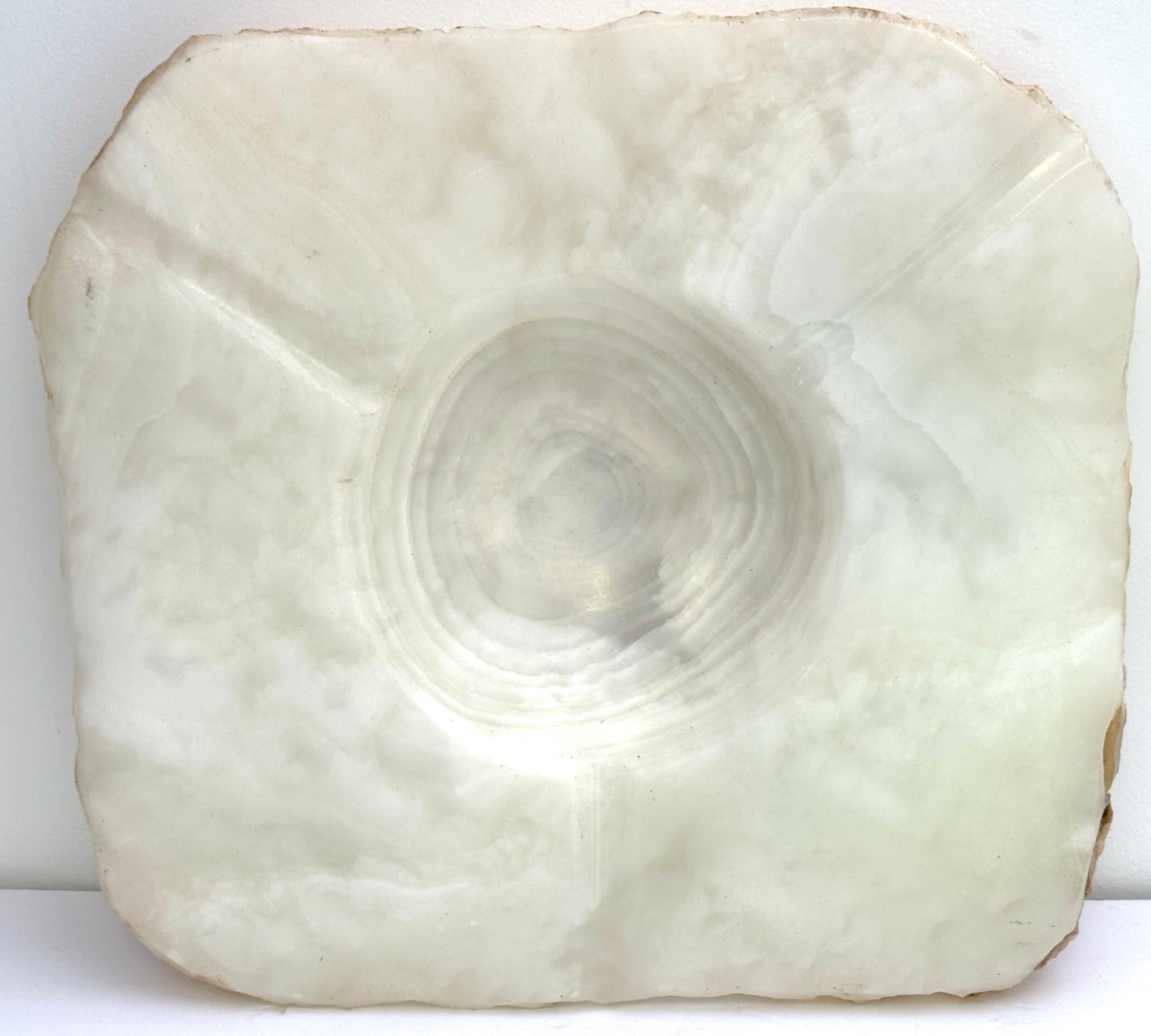 Massive Carved & Polished Rock Crystal / Quartz Live Edge Ashtray, Circa 1960s For Sale 3