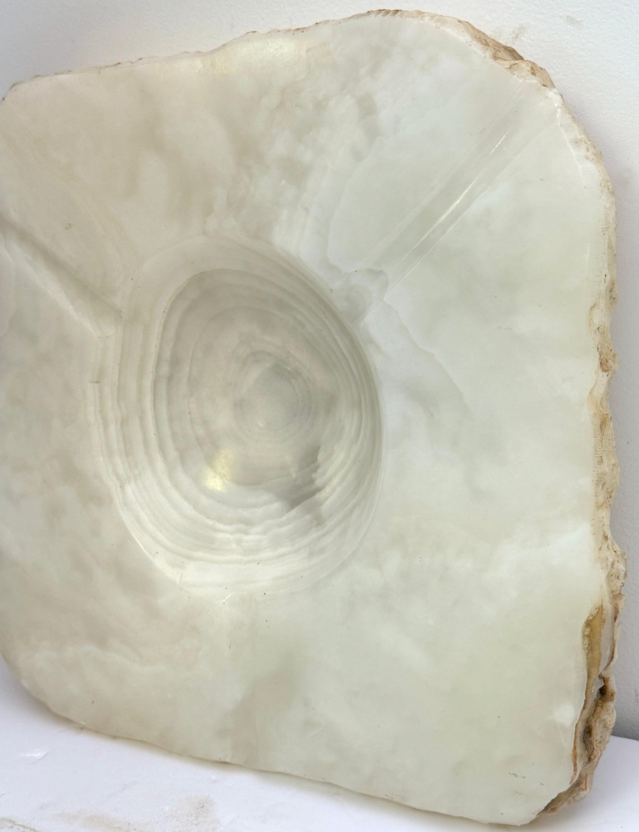 Massive Carved & Polished Rock Crystal / Quartz Live Edge Ashtray, Circa 1960s For Sale 4