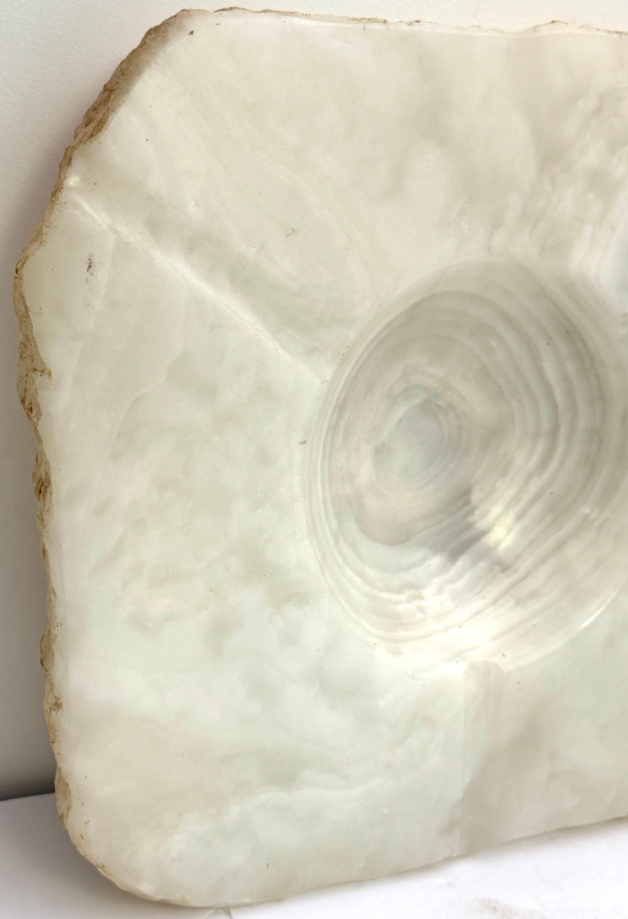 Massive Carved & Polished Rock Crystal / Quartz Live Edge Ashtray, Circa 1960s For Sale 5
