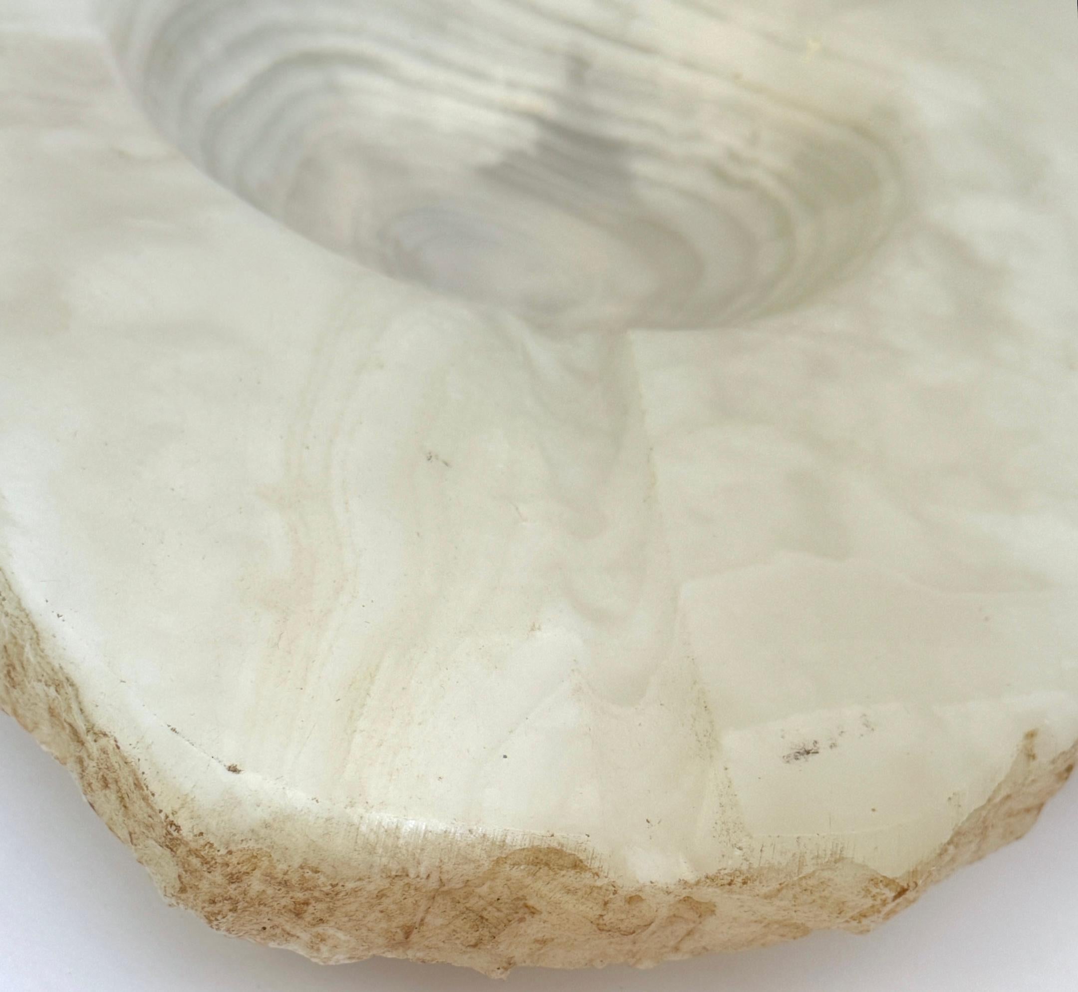 American Massive Carved & Polished Rock Crystal / Quartz Live Edge Ashtray, Circa 1960s For Sale