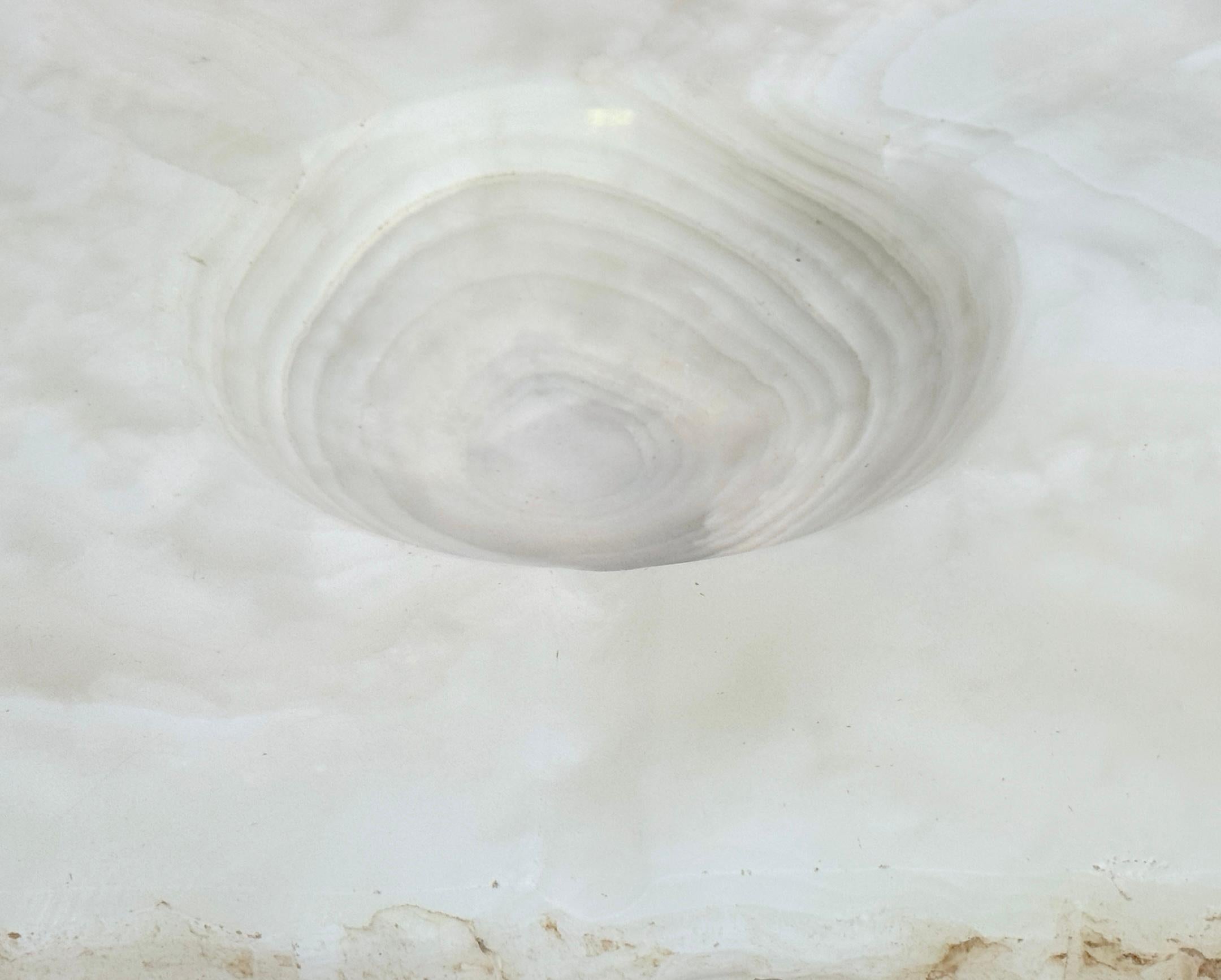 Massive Carved & Polished Rock Crystal / Quartz Live Edge Ashtray, Circa 1960s For Sale 1