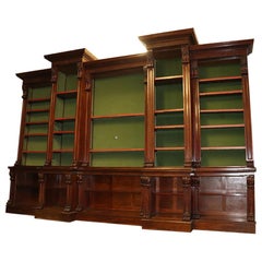 Massive Carved Victorian Open Bookcase Bookshelf, circa 1890s