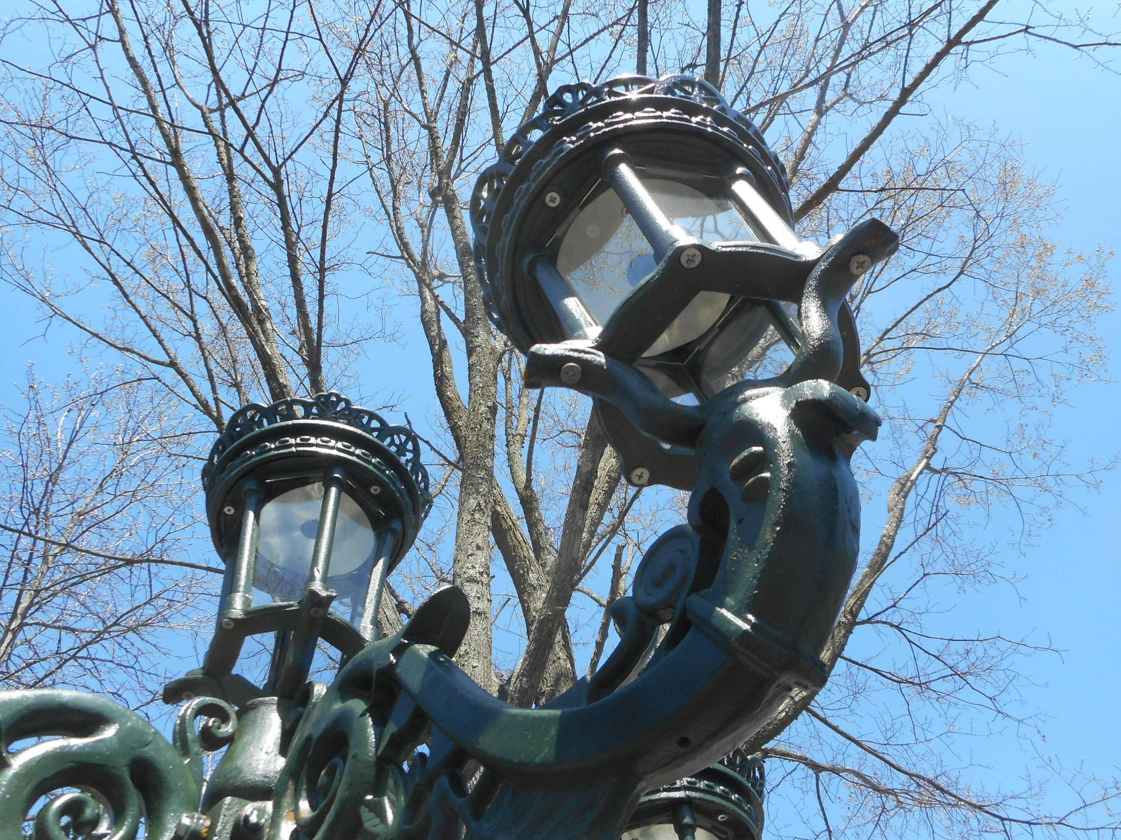 antique cast iron lamp post for sale