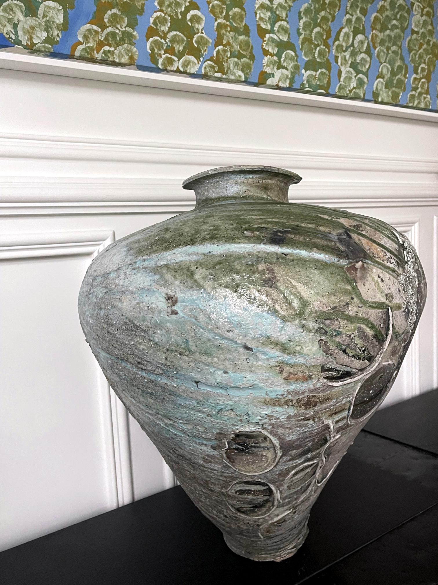 Massive Ceramic Jar Tsubo by Japanese Potter Tsujimura Yui For Sale 2