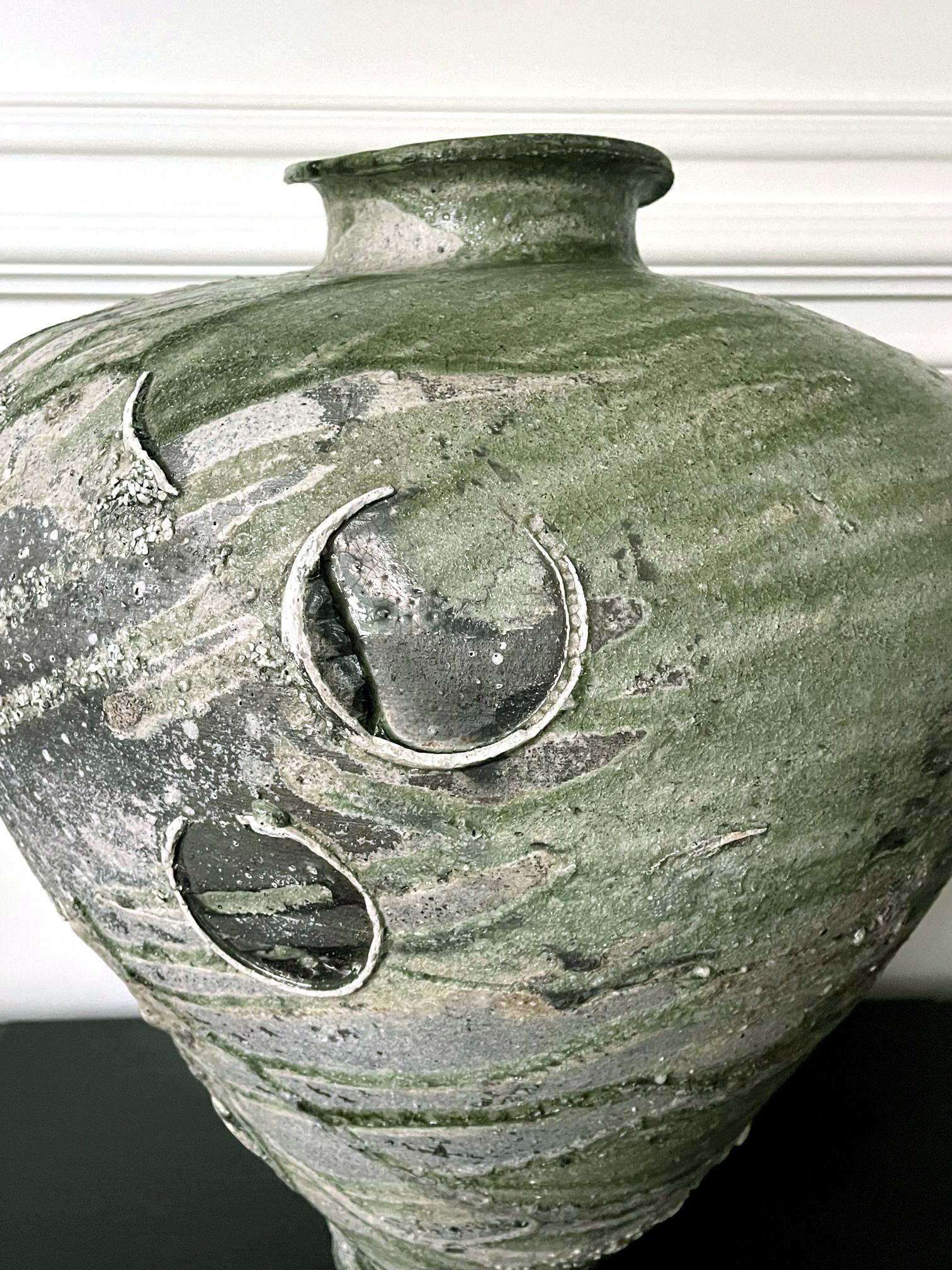 Pot en céramique Tsubo massif de la poterie japonaise Tsujimura Yui en vente 4